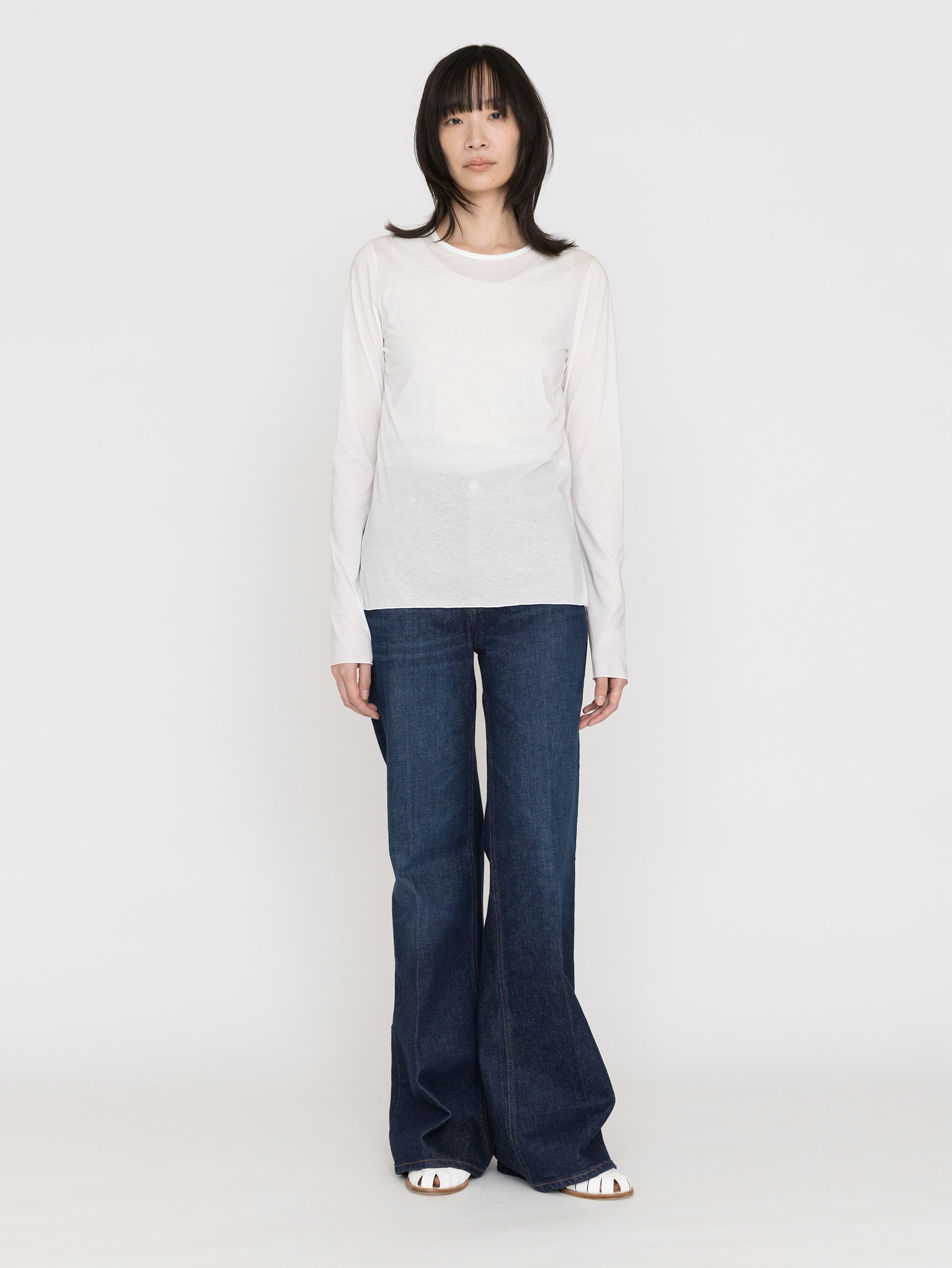 GGG | Side Slit Crew Neck Long Sleeve T  02-01-1854