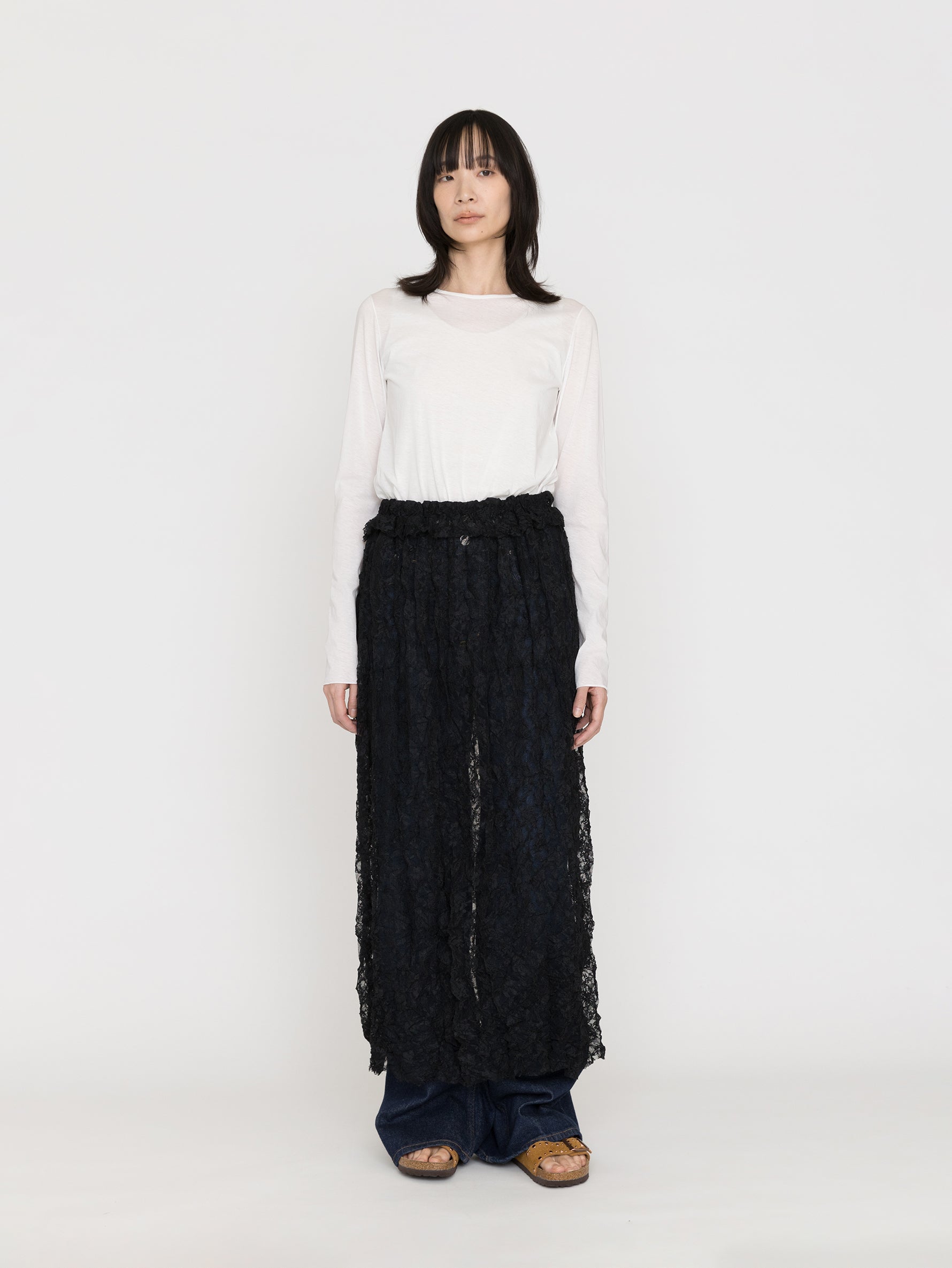 TanC TOKYO | CRUSHED LACE GATHER SKIRT TC26A-043
