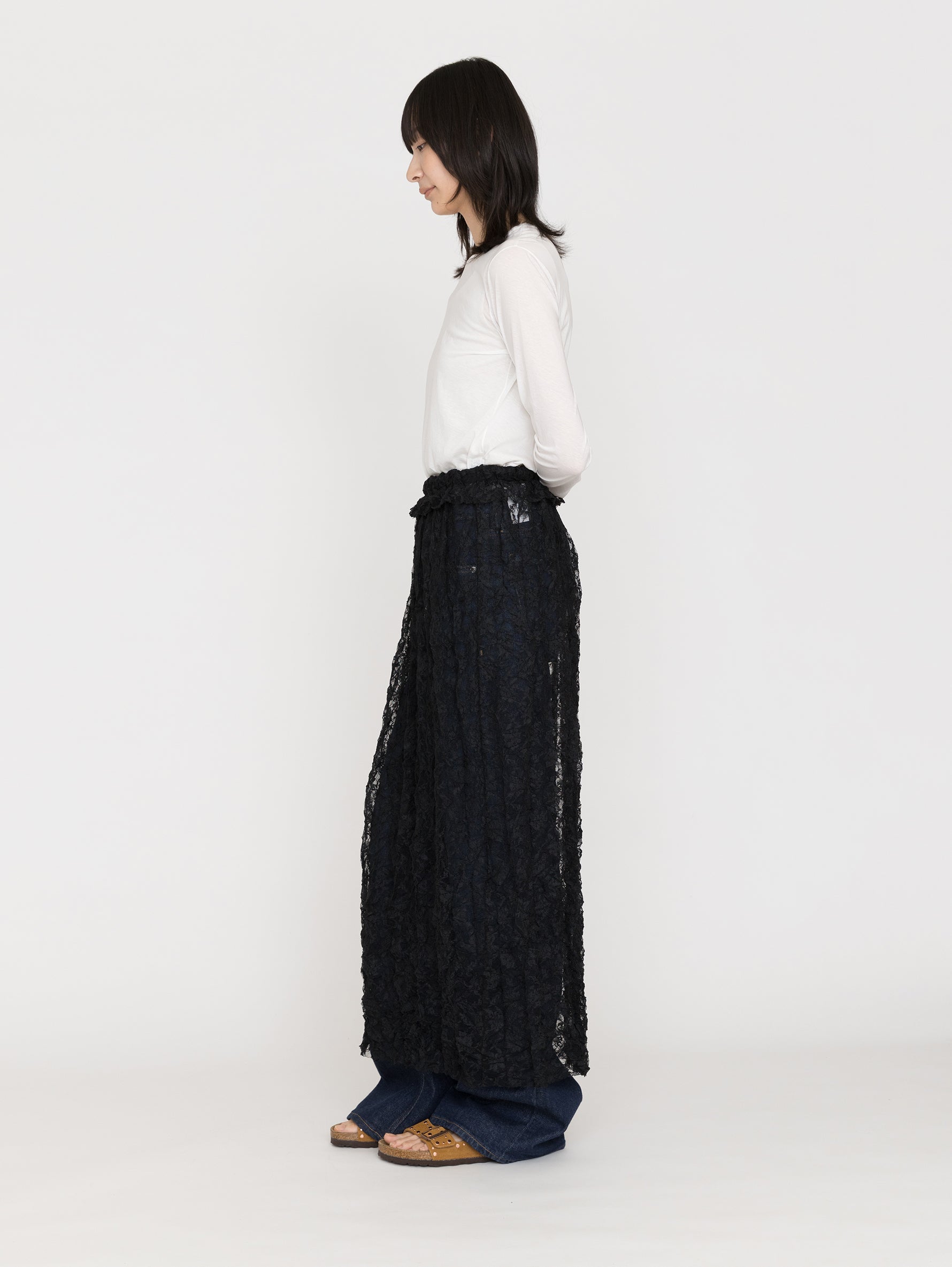 TanC TOKYO | CRUSHED LACE GATHER SKIRT TC26A-043