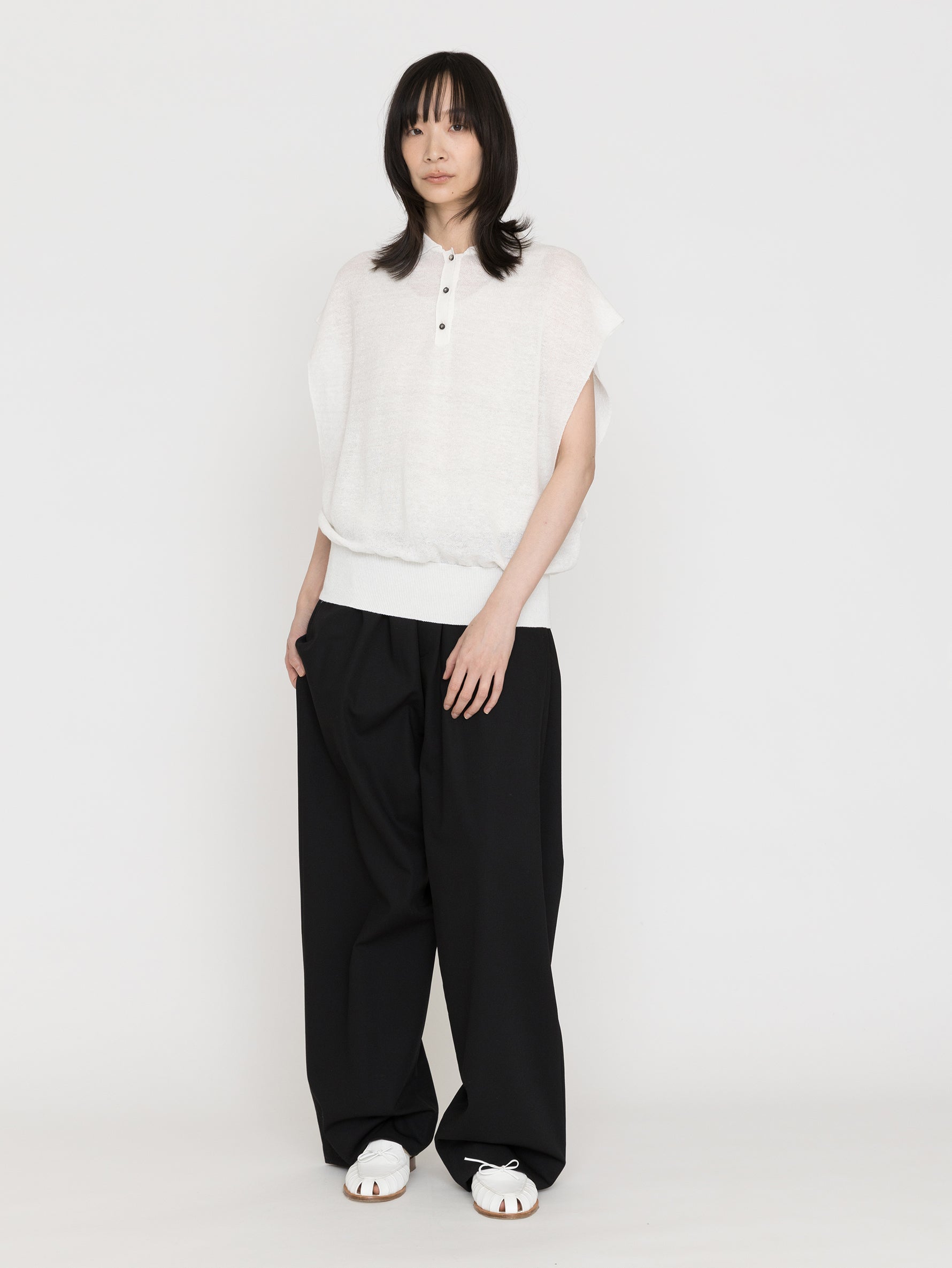 enrica | 襟付きスリーブレストップス KNIT 267
