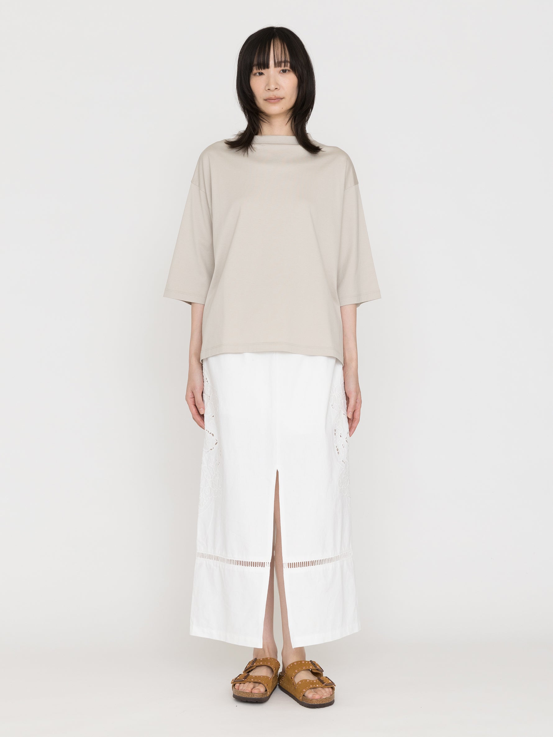 handvaerk | BOTTLE NECK 3/4 SLEEVE T-SHIRT #6207