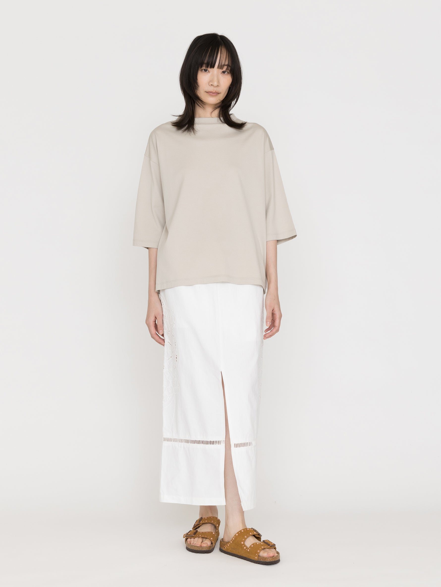 handvaerk | BOTTLE NECK 3/4 SLEEVE T-SHIRT #6207