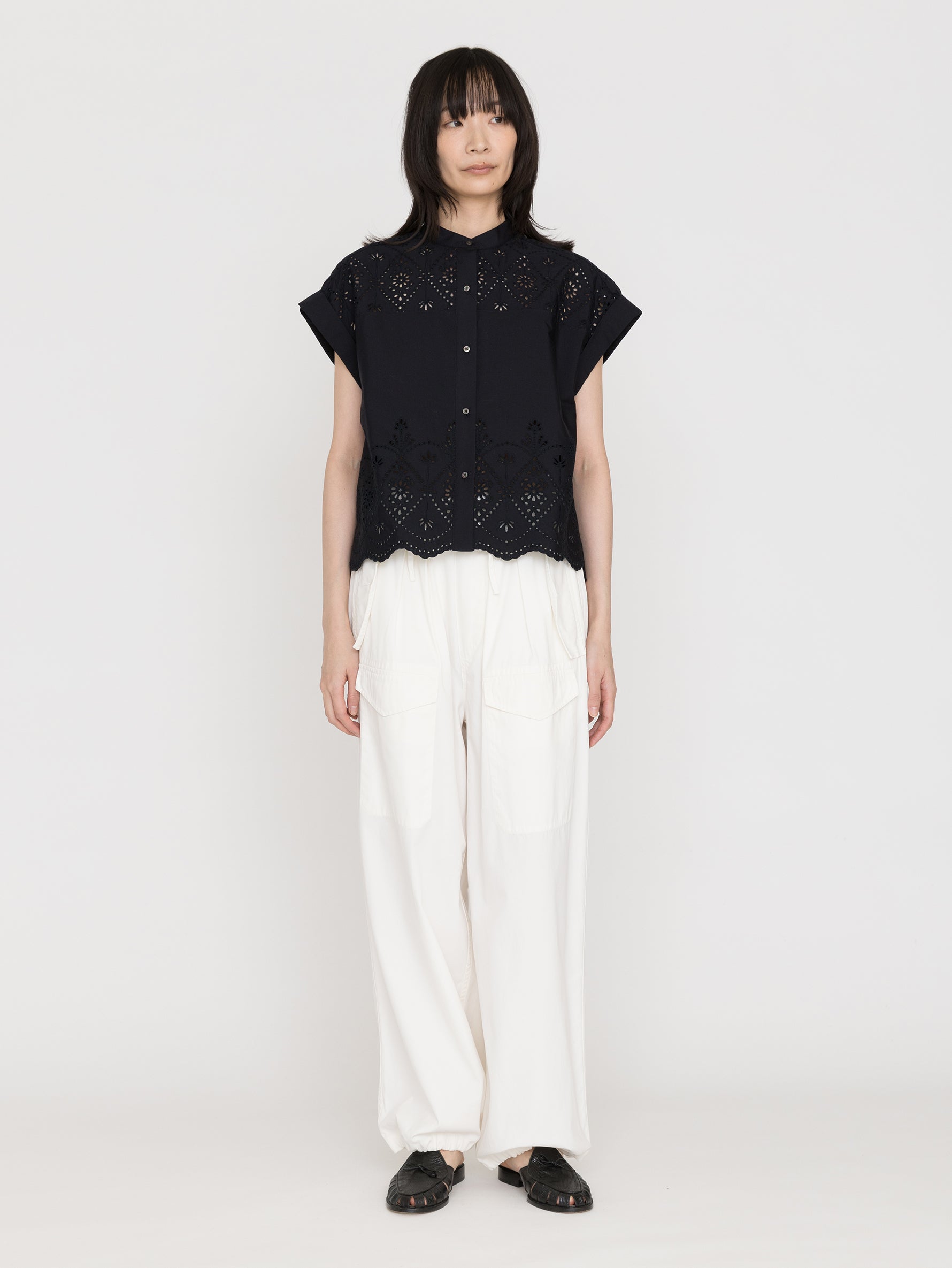 TICCA | TBFS-121 ﾚｰｽﾌﾚﾝﾁｼｬﾂ / khaki , navy（色別注）