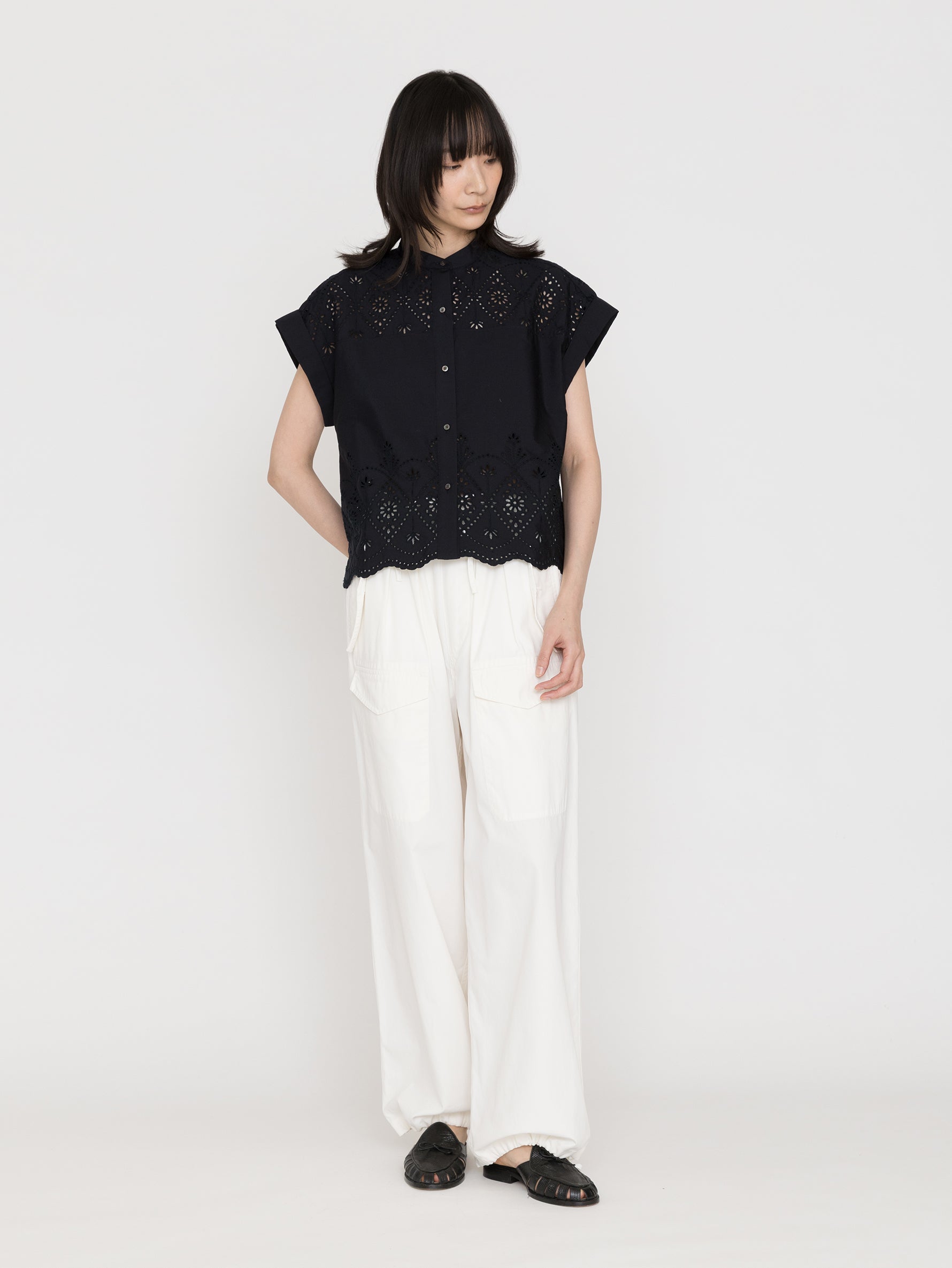 TICCA | TBFS-121 ﾚｰｽﾌﾚﾝﾁｼｬﾂ / khaki , navy（色別注）