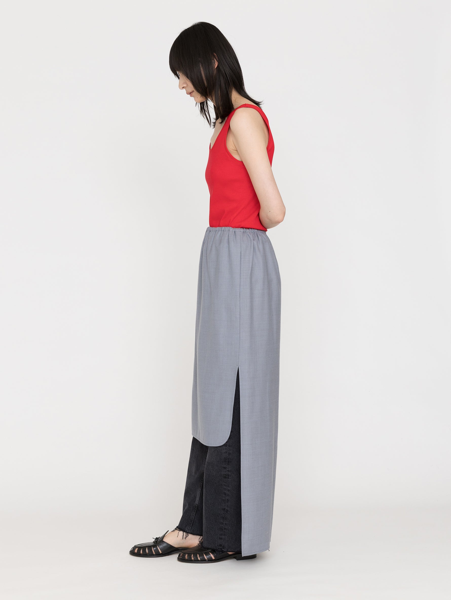 BOWTE | EXTRA FINE WORSTED SERGE NARROW STRIGHT SKIRT 261-05-0003