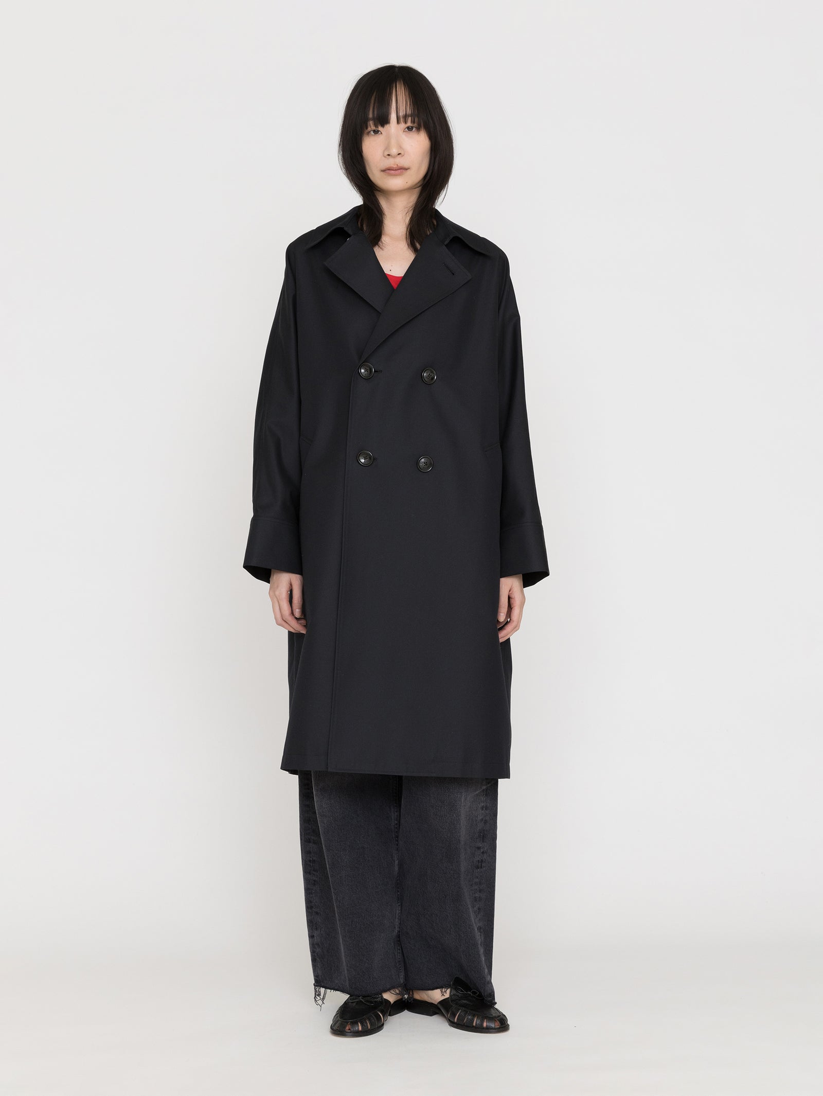 TICCA | テントトレンチコート TBFS-161 ブラック – H+HELIOTROPE