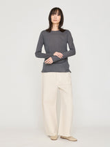 GGG | Side Slit Crew Neck Long Sleeve T  02-01-1854