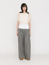 MAYDI | ENTRELAZADO Honeycomb net stitch ribbed neck and hem Top(For Women)