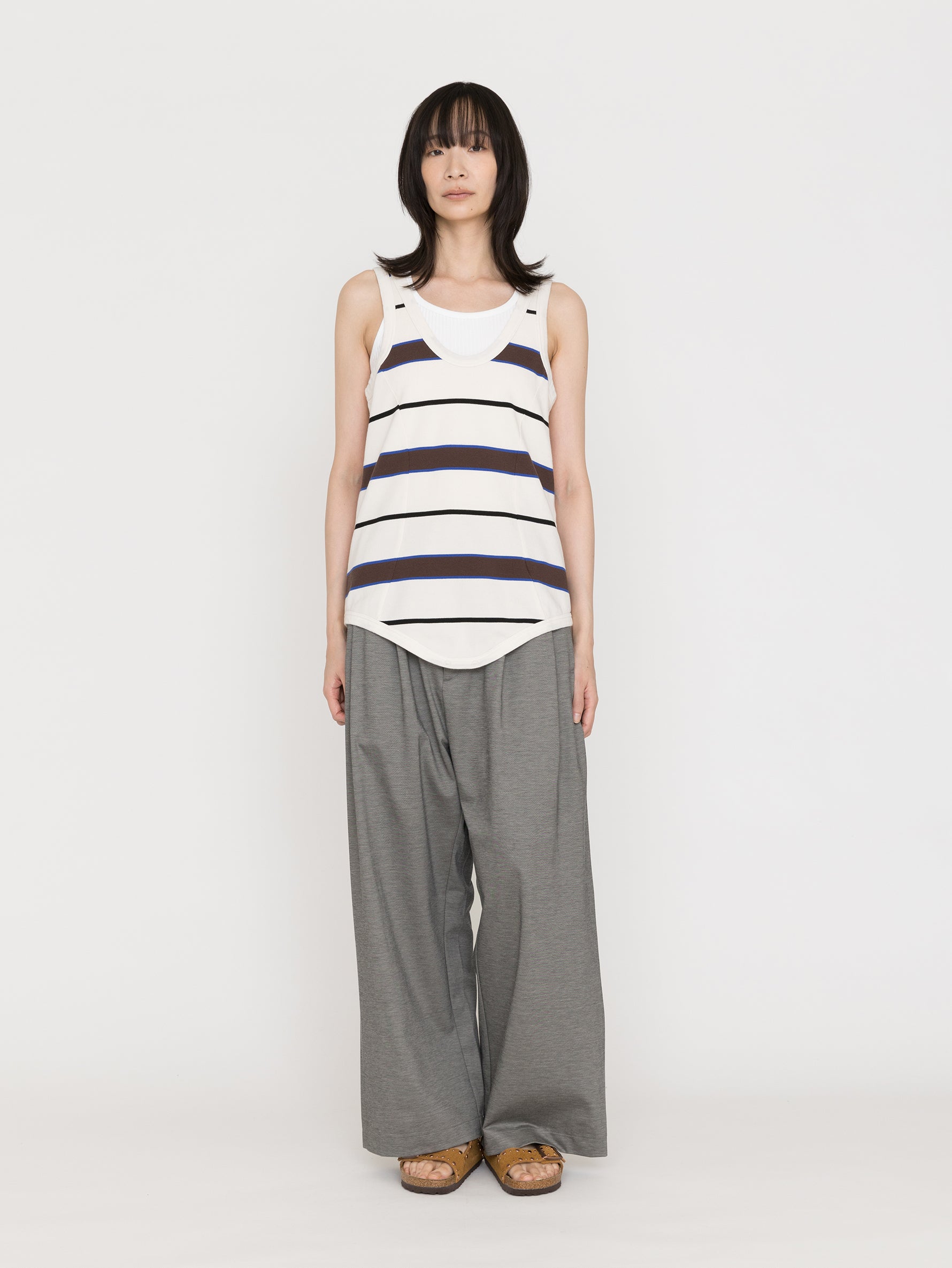 TanC TOKYO | PIQUE BORDER TANK ROMPERS TC26A-0011