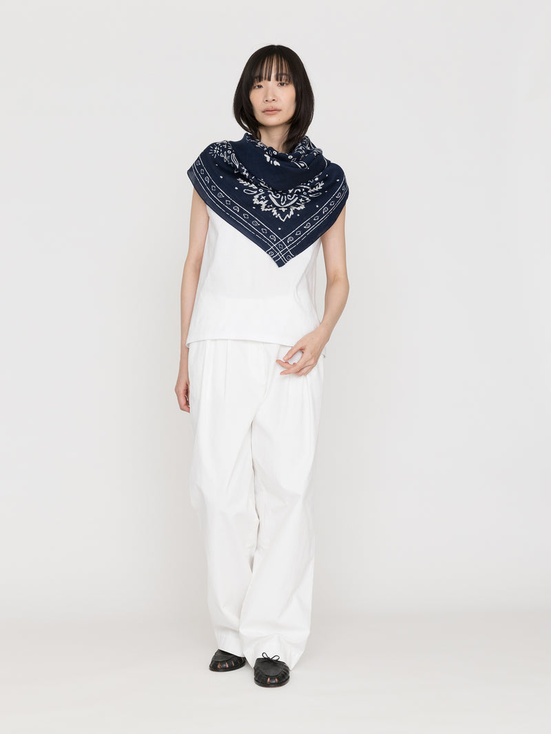 manipuri | ＜別注 コットンシルクストール＞メドウバンダナ NAVY