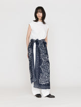 【予約商品】manipuri | ＜別注 コットンシルクストール120＞メドウバンダナ NAVY×white 0161333800