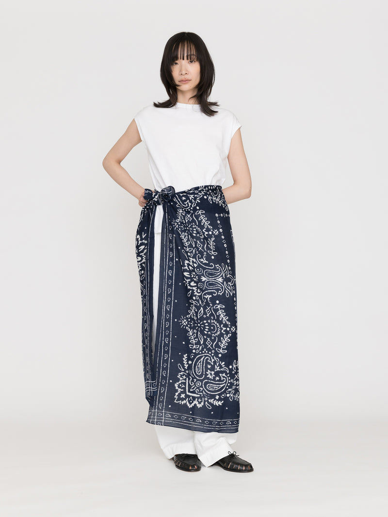 manipuri | ＜別注 コットンシルクストール＞メドウバンダナ NAVY