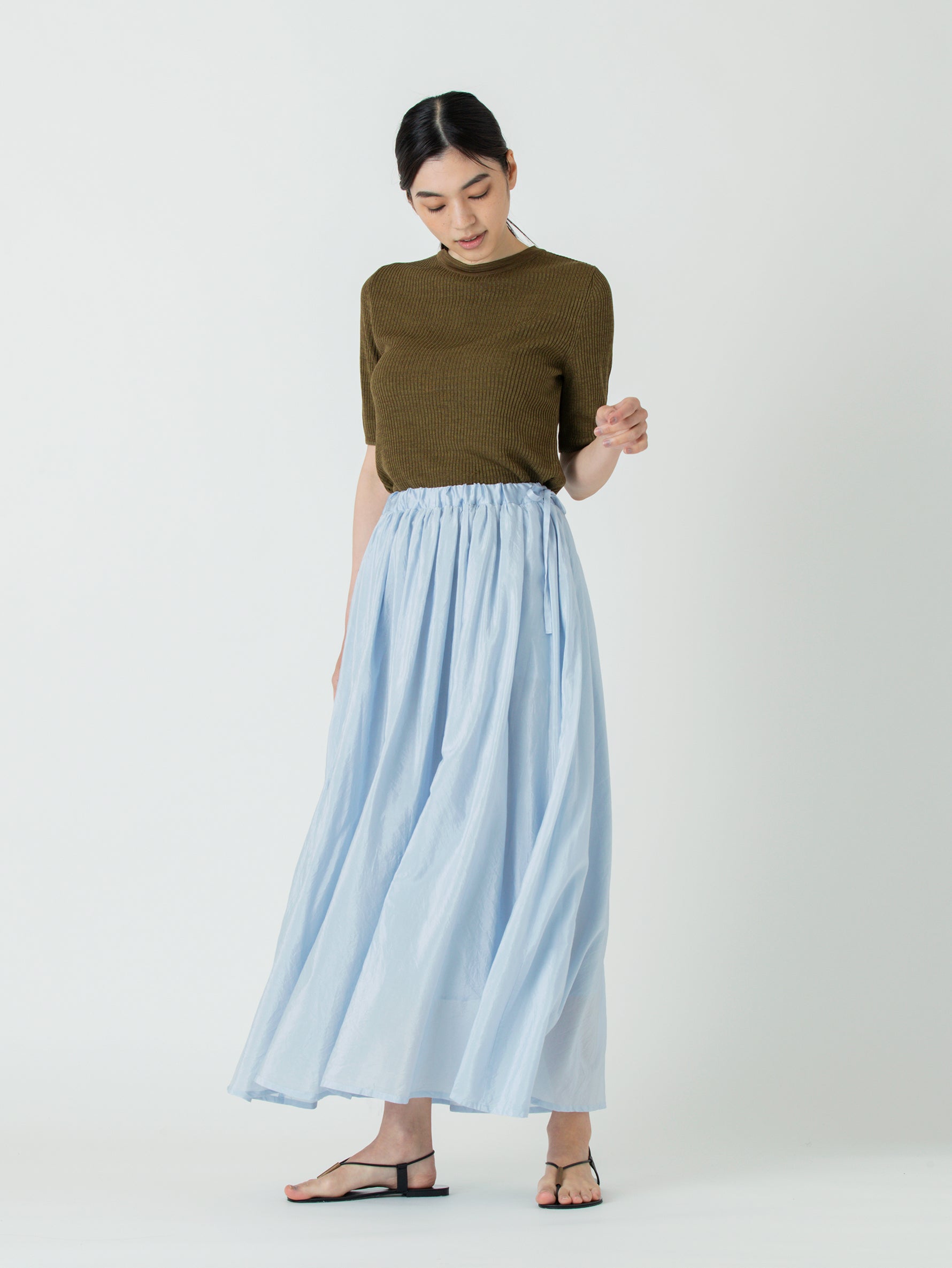 enrica | コットンシルクギャザースカート