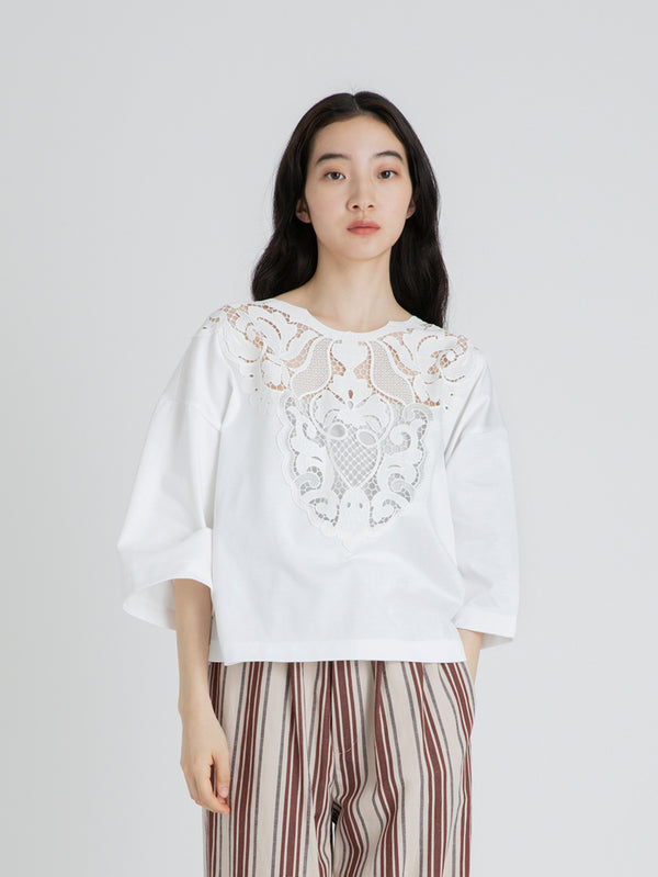 Lachement | ブローチワイドショートTシャツ