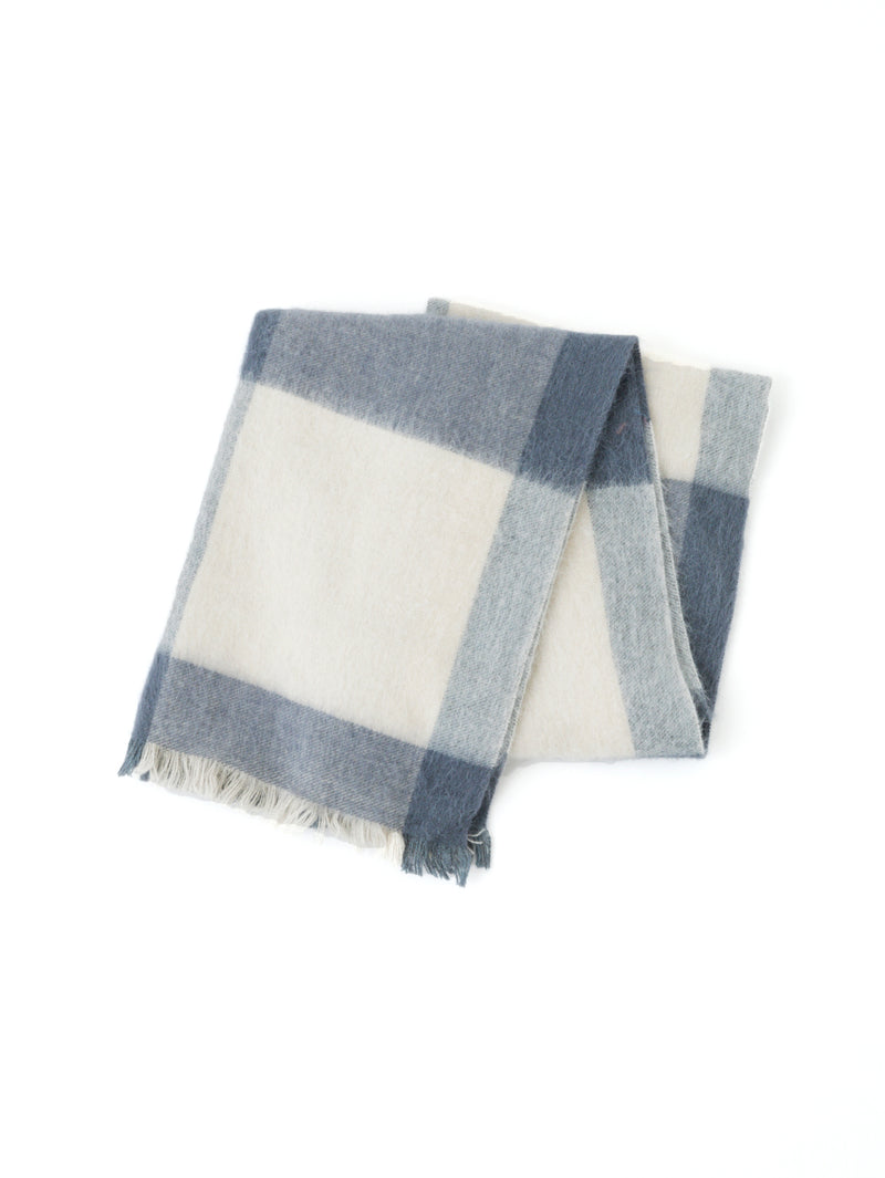 ASAUCE MELER | ヤクアルパカブロックチェックシャギーストール