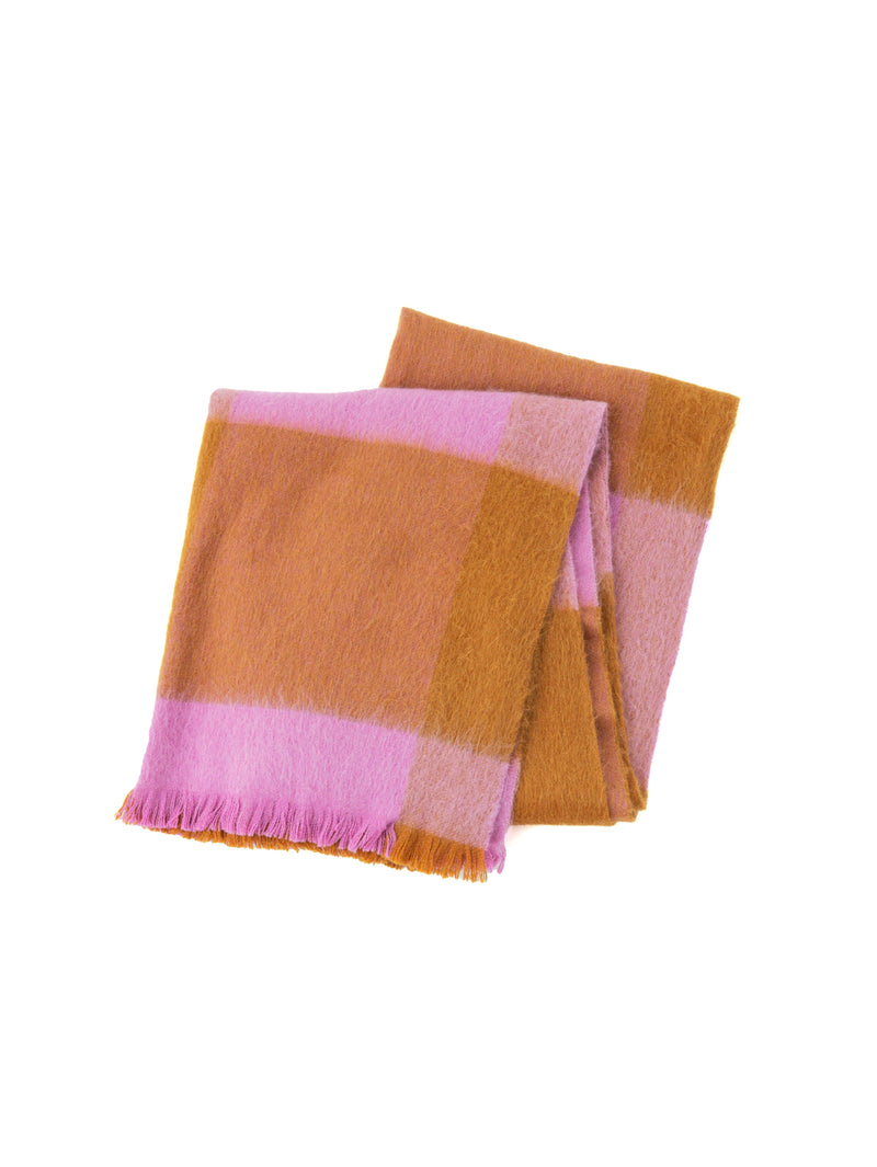 ASAUCE MELER | ヤクアルパカブロックチェックシャギーストール