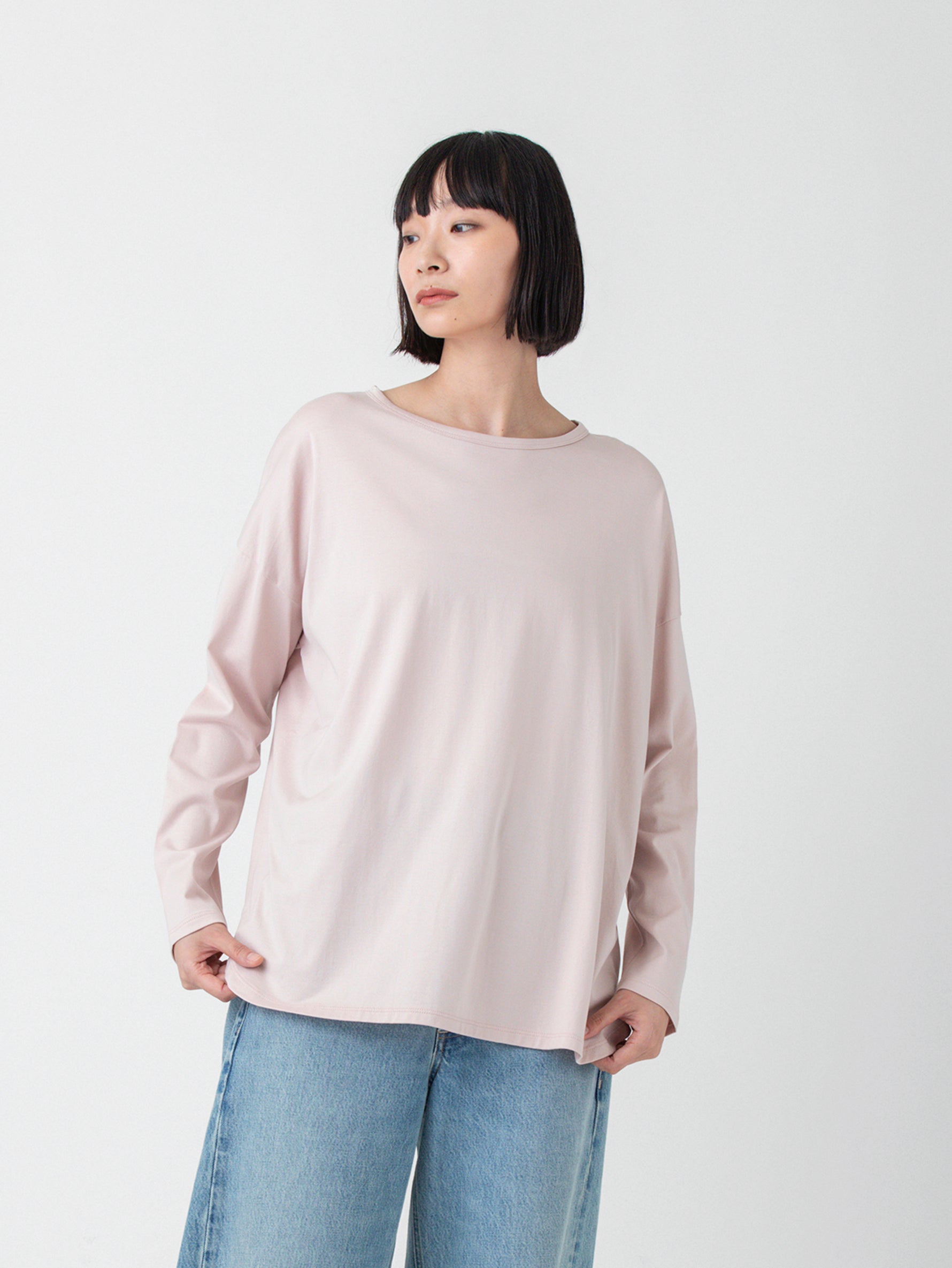 handvaerk | 60/2 ラウンドテイル長袖Tシャツ #6125