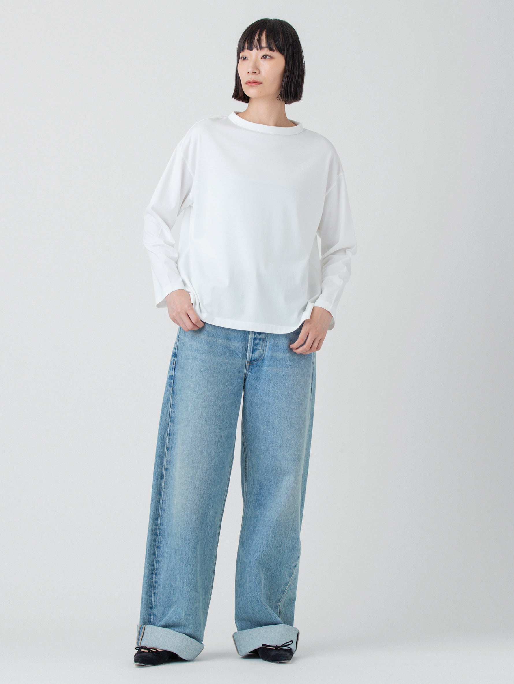 handvaerk | 60/2 ボトルネック長袖Tシャツ #6116