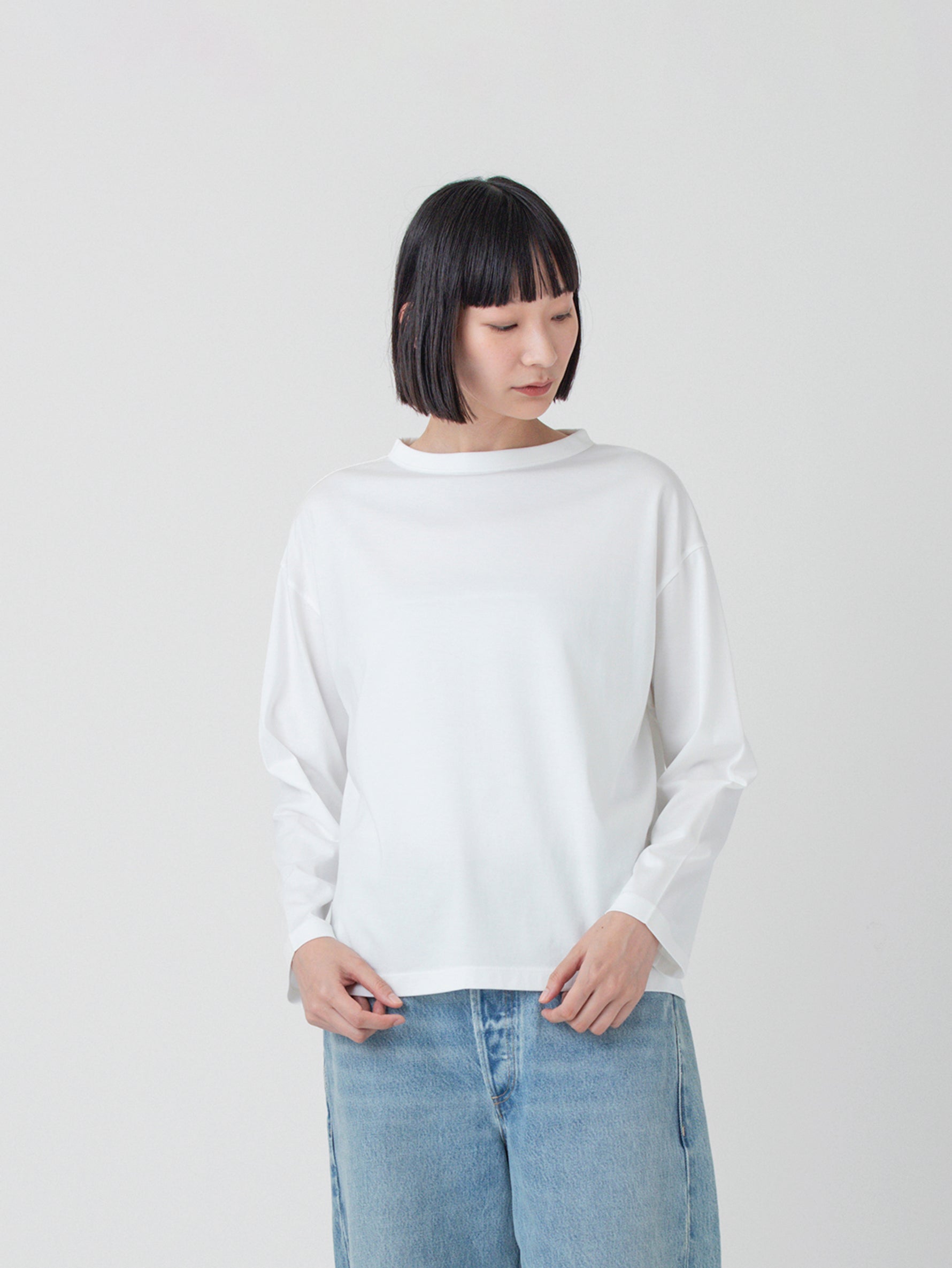handvaerk | 60/2 ボトルネック長袖Tシャツ #6116