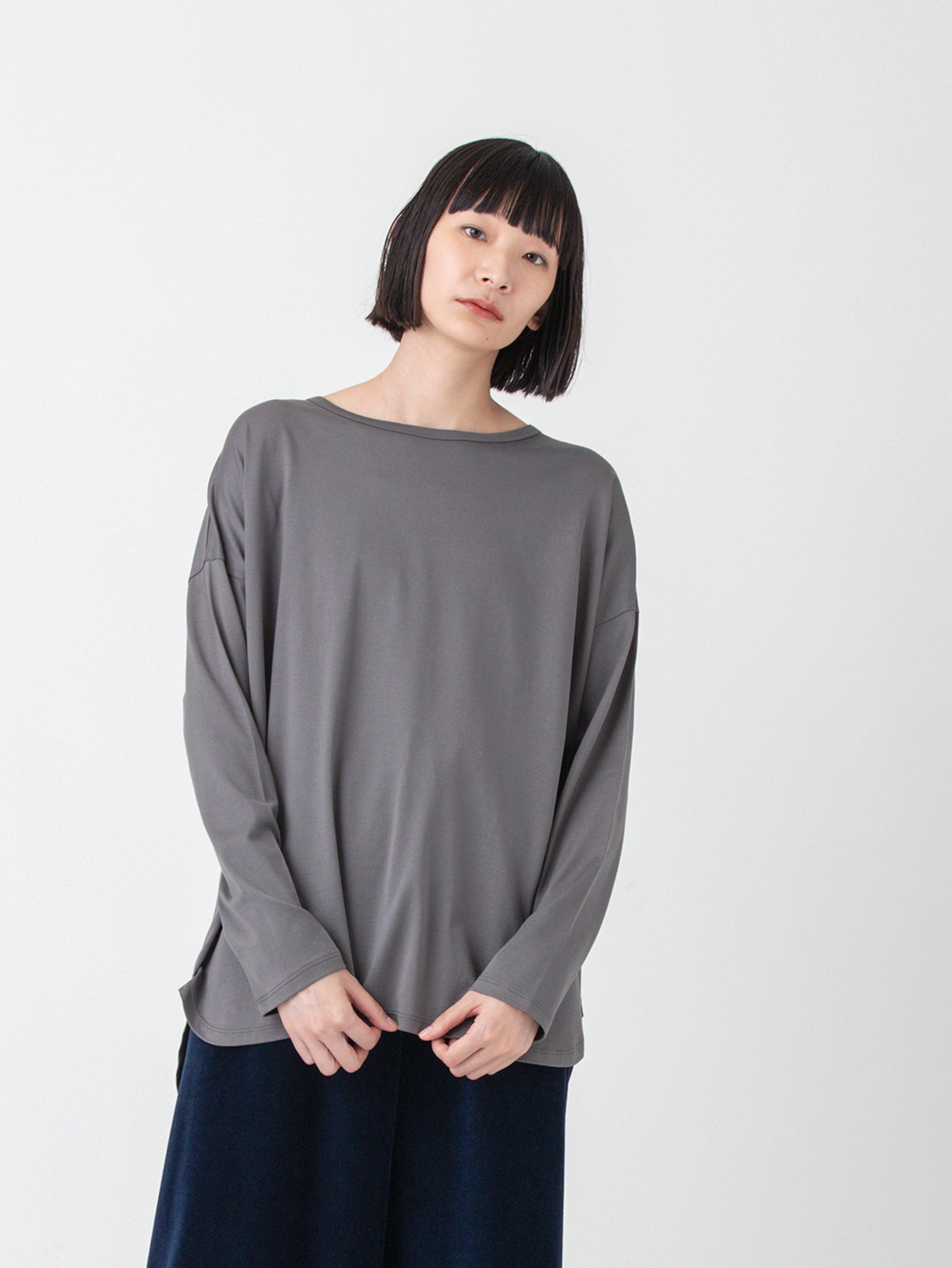 handvaerk | 60/2 ラウンドテイル長袖Tシャツ #6125