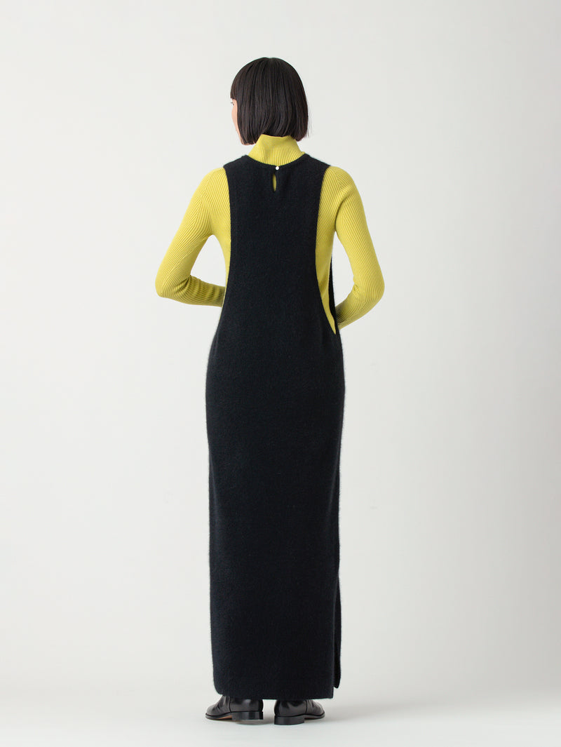 enrica | チャイニーズラクーン混ロングベストワンピース KNIT157