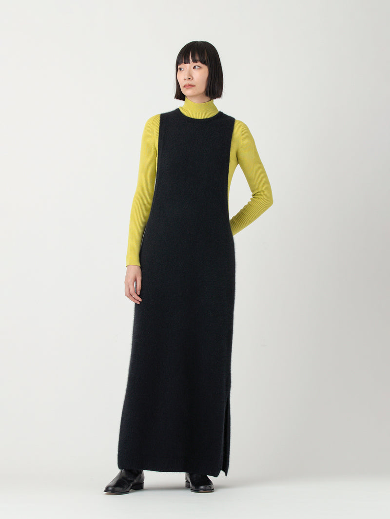 enrica | チャイニーズラクーン混ロングベストワンピース KNIT157