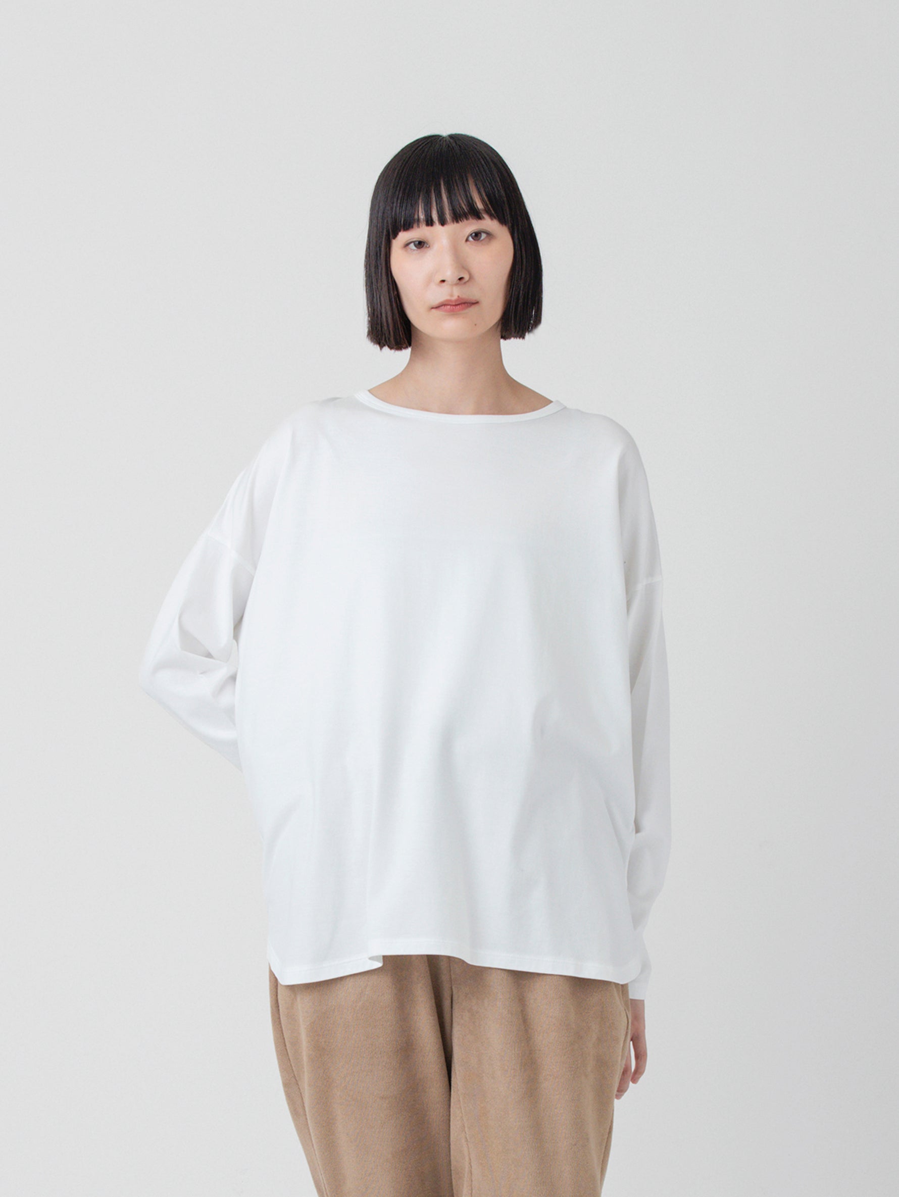 handvaerk | 60/2 ラウンドテイル長袖Tシャツ #6125