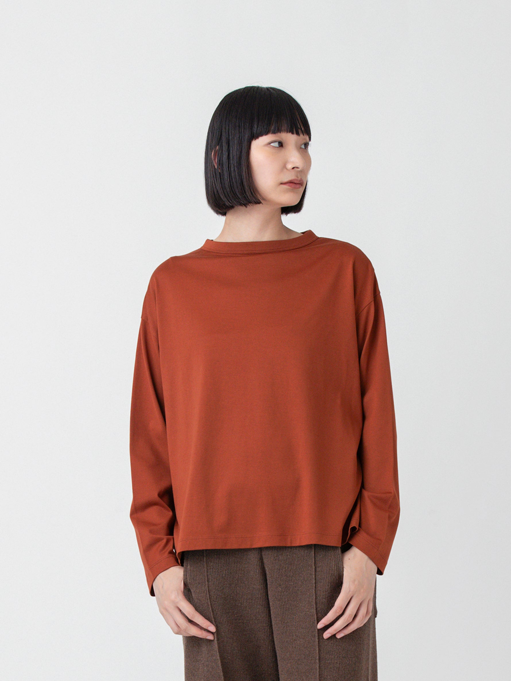 handvaerk | 60/2 ボトルネック長袖Tシャツ – H+HELIOTROPE