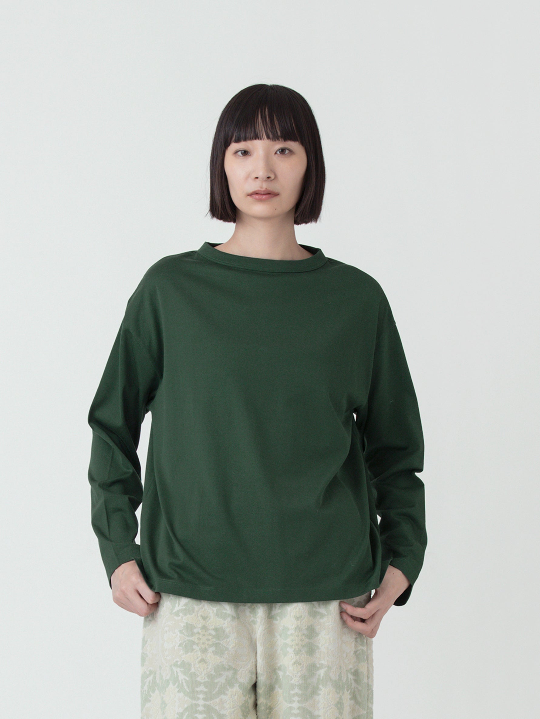 handvaerk | 60/2 ボトルネック長袖Tシャツ #6116