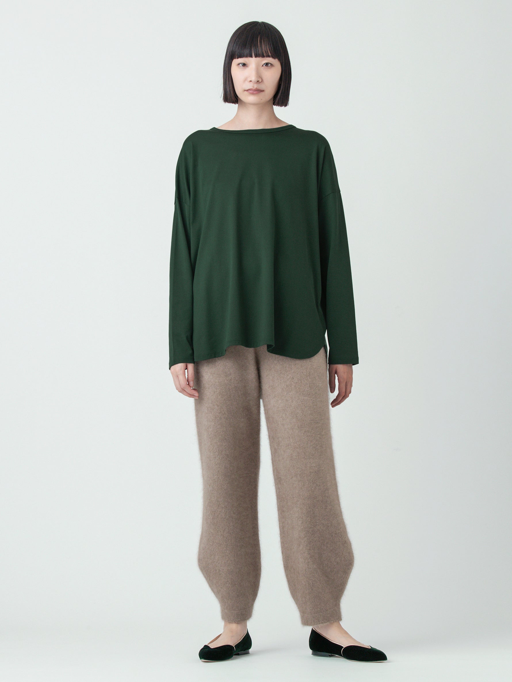 handvaerk | 60/2 ラウンドテイル長袖Tシャツ #6125