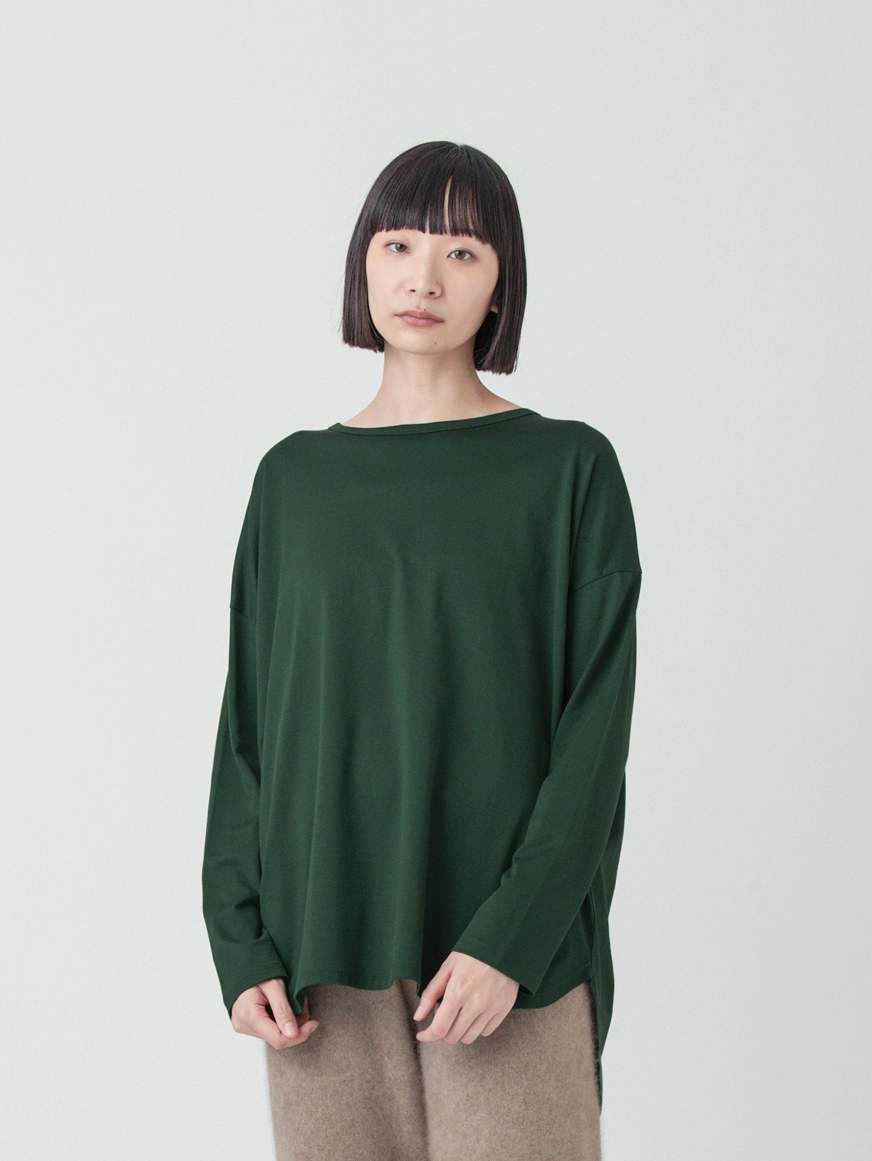 handvaerk | 60/2 ラウンドテイル長袖Tシャツ #6125