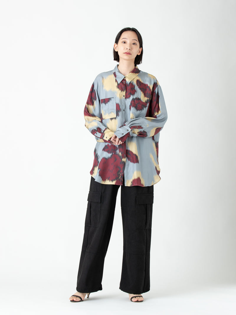 enrica | シルクツイードカメリアプリントオーバーサイズブラウス BLOUSE120
