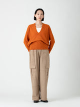 enrica | カシミヤシームレスVネックプルオーバー KNIT171