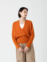enrica | カシミヤシームレスVネックプルオーバー KNIT171