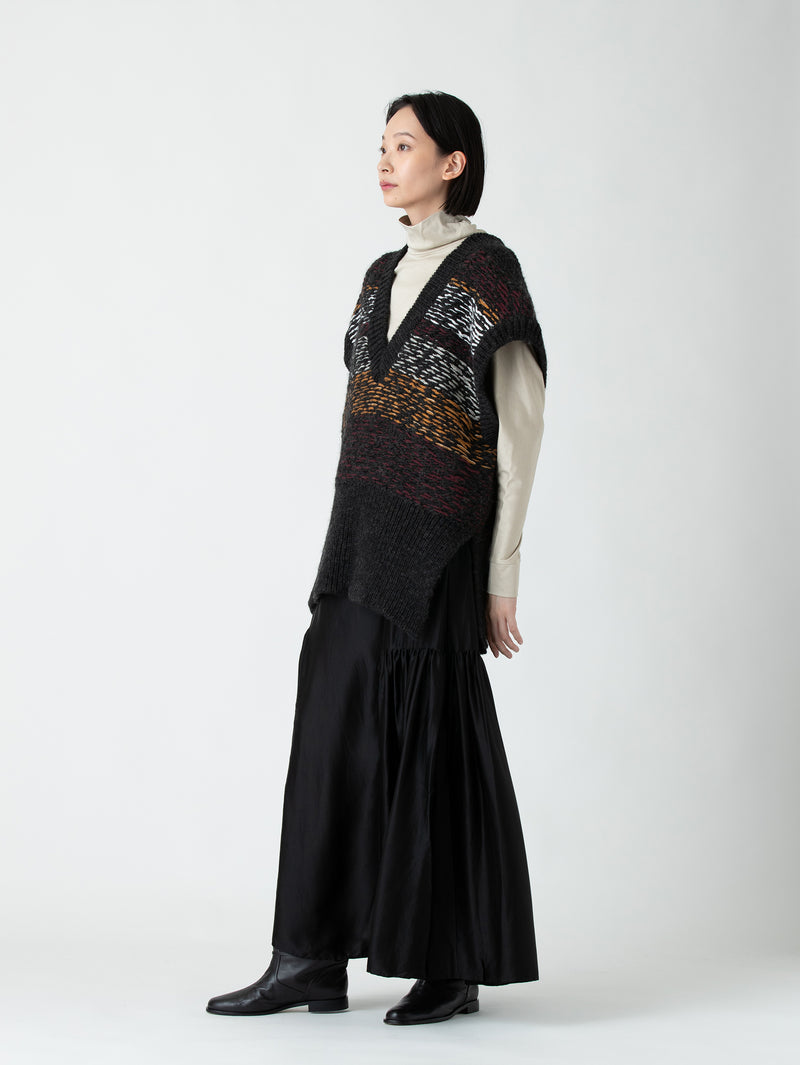 enrica | ラメマルチボーダーチュニックベスト KNIT162