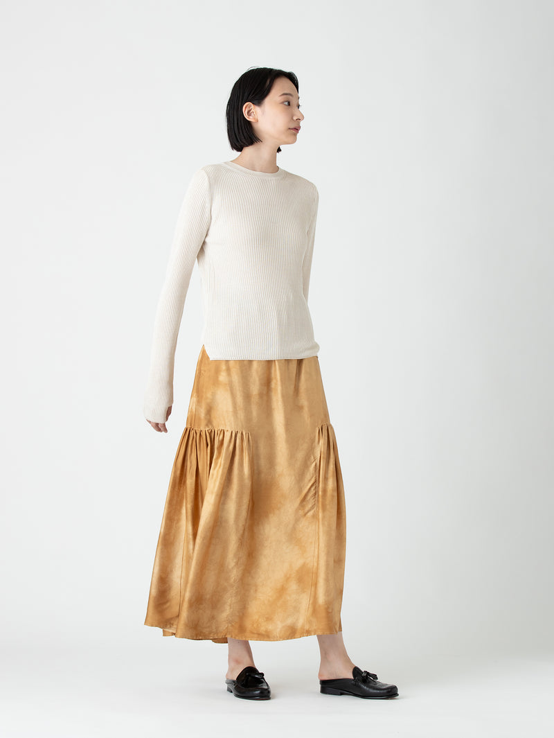 enrica | コーヒー染めシルクサテンスカート SKIRT065-5