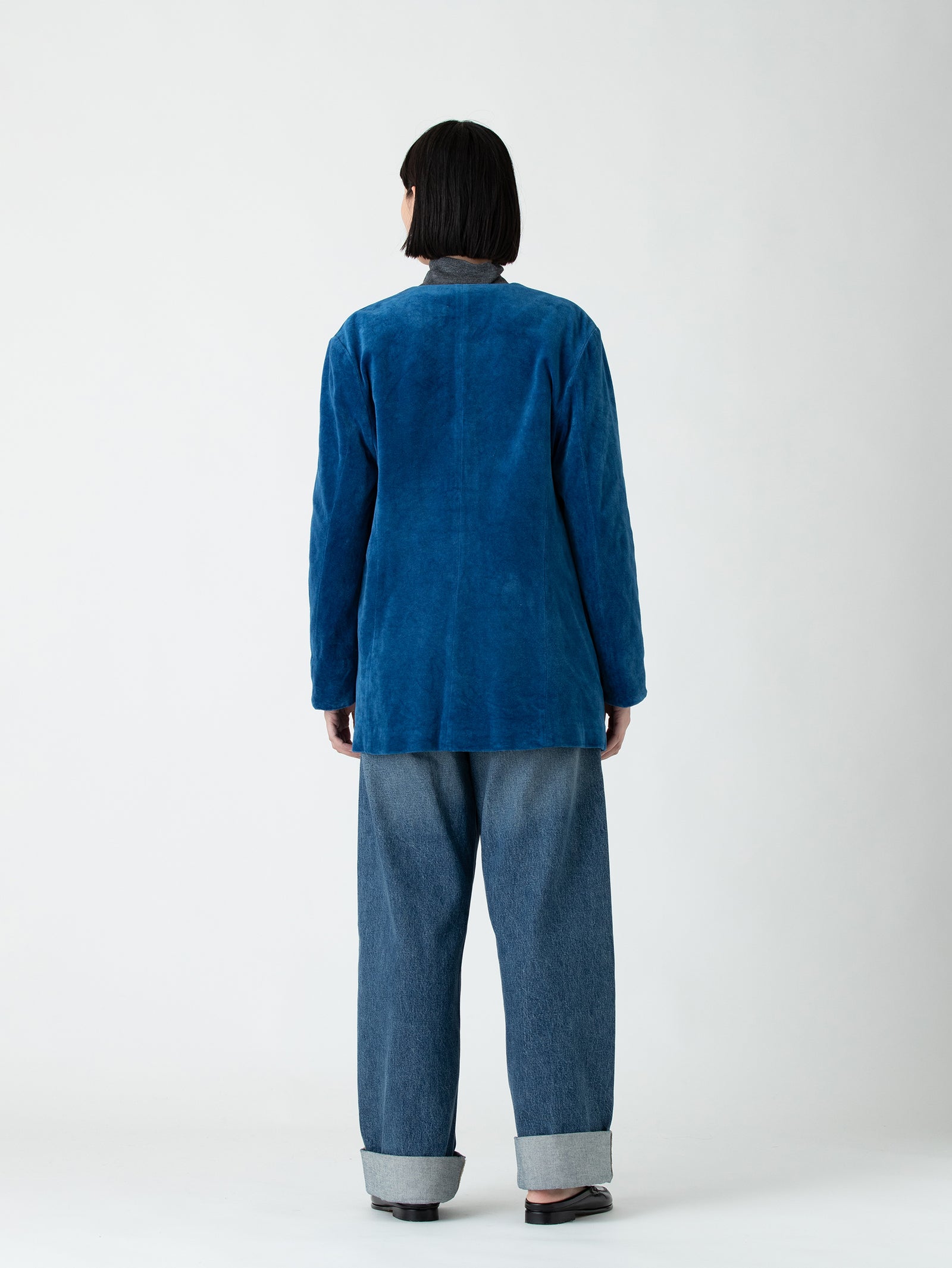 【美品】ARCODIO ヘンプコットン カットソージャケット ネイビー　Lサイズ enrica | インディゴコットンベロアジャケット JACKET 016-3 – H+