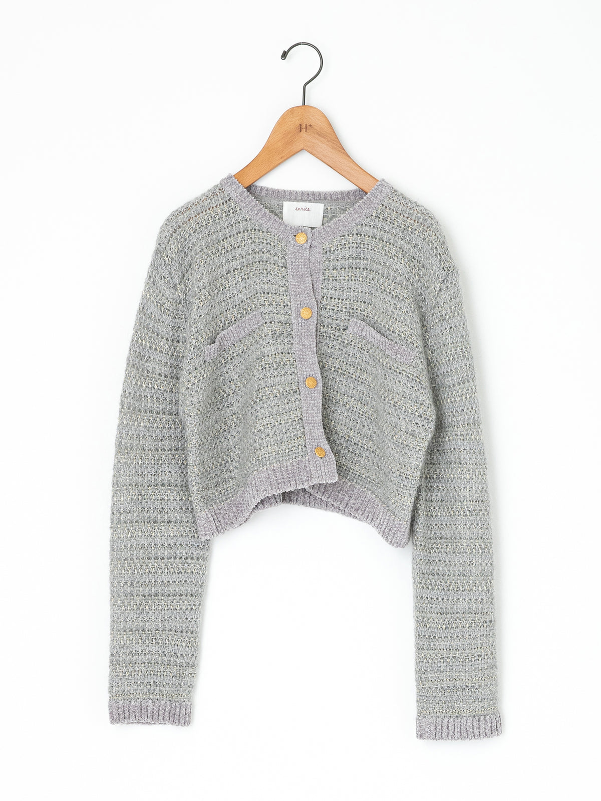 enrica | ラメボーダーボレロ風カーディガン KNIT165