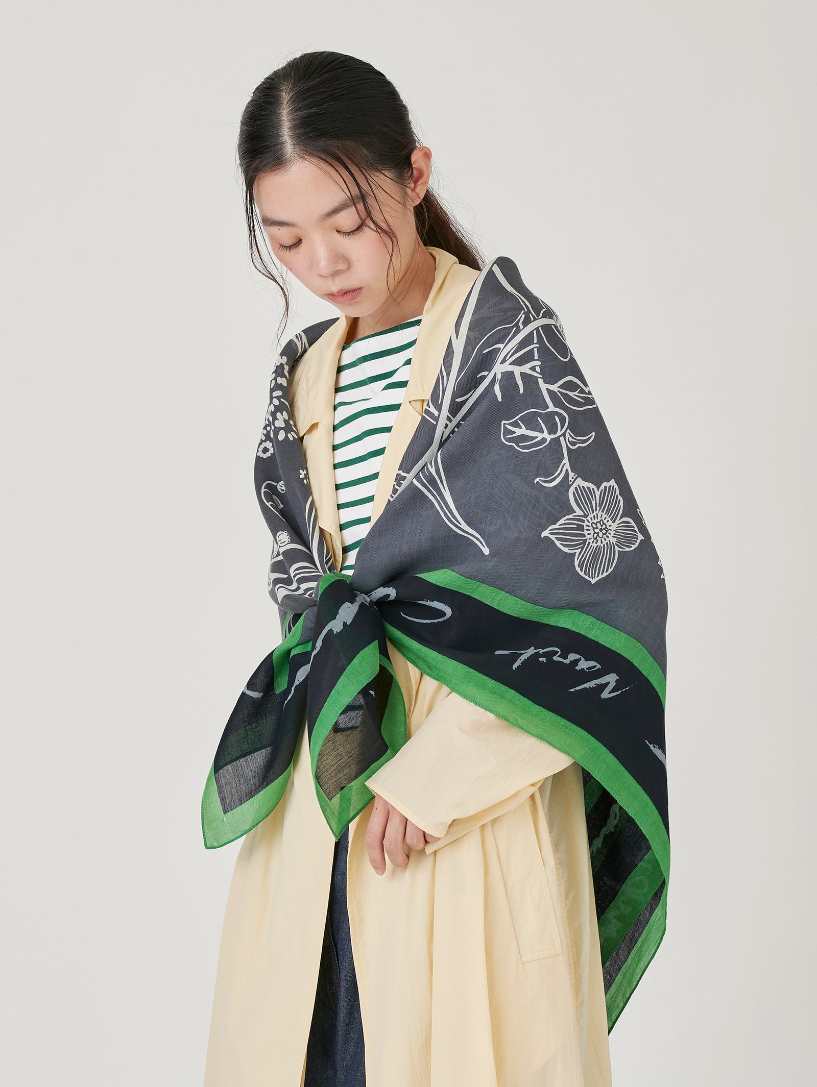 manipuri | ＜コットンシルクストール120＞フローラ – H+HELIOTROPE
