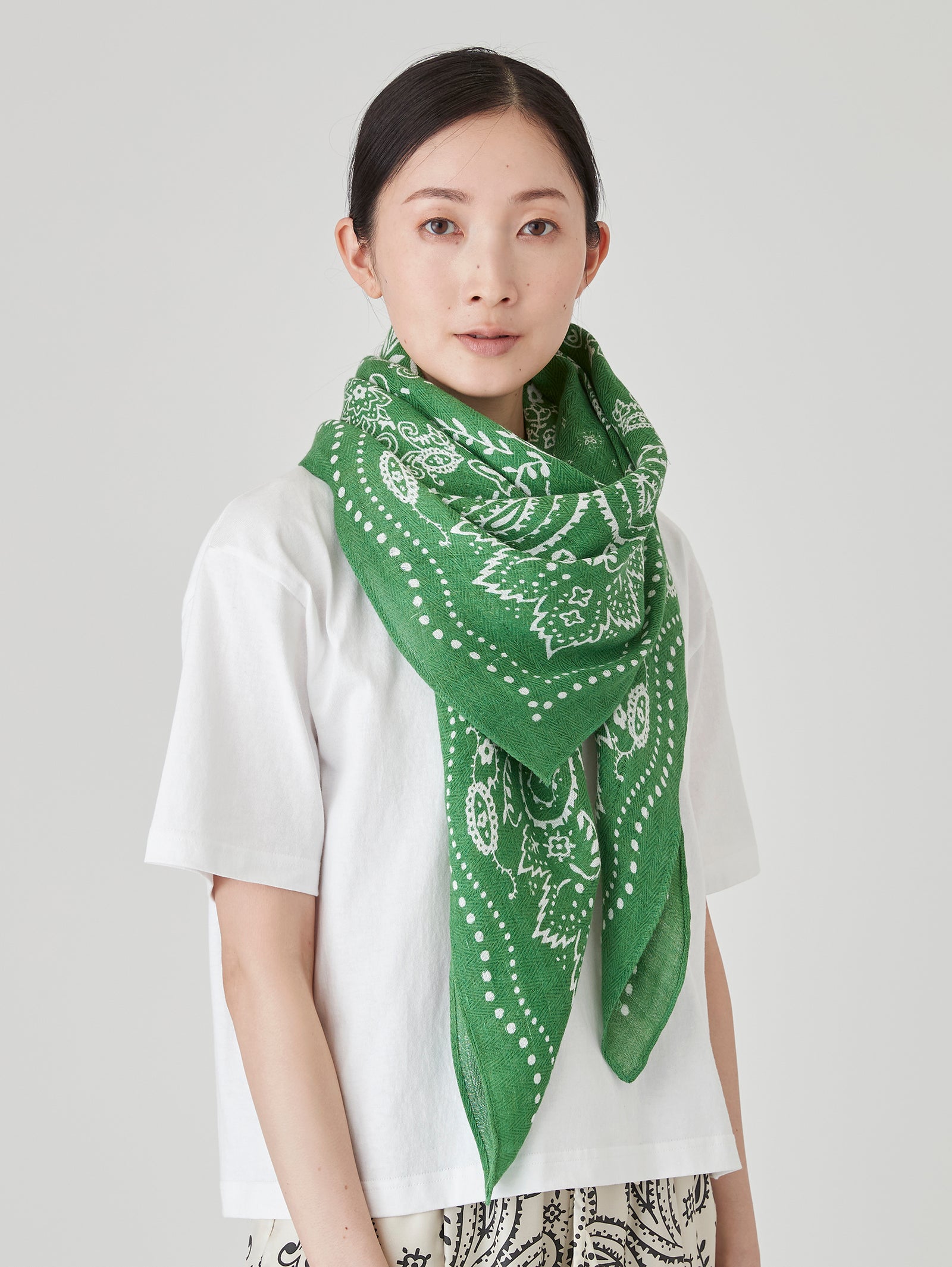 manipuri マニプリ ＜コットンシルクストール120＞カレイドバンダナ