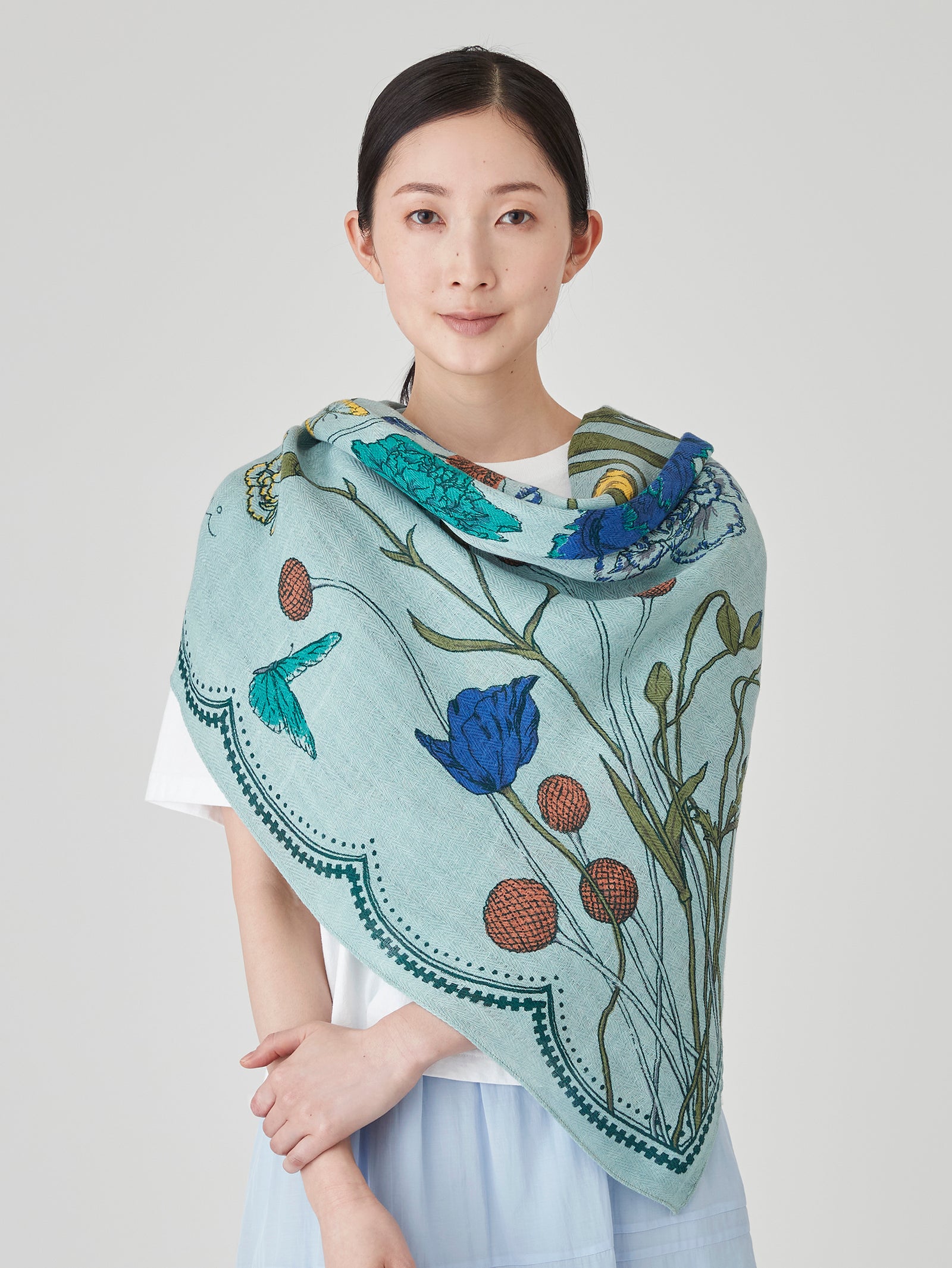 manipuri | ＜リネンミックスストール120＞ブルーム 0141333111 – H+