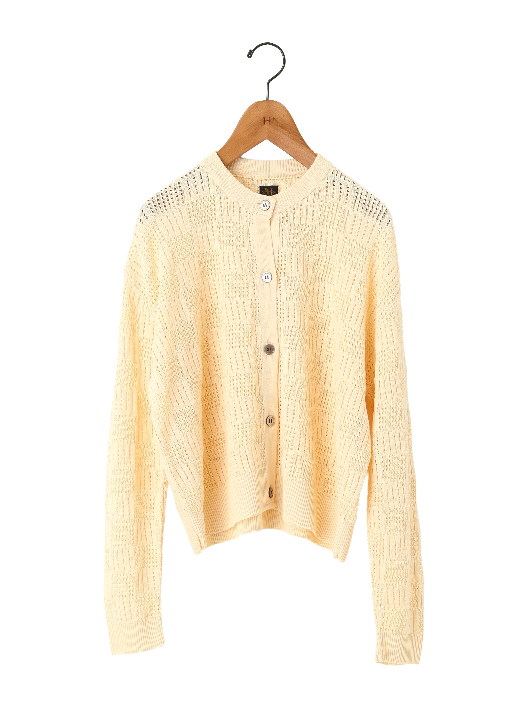 BATONER | WOODPULP SUMMER KNIT CREW NECK CARDIGAN BN-24SL-033