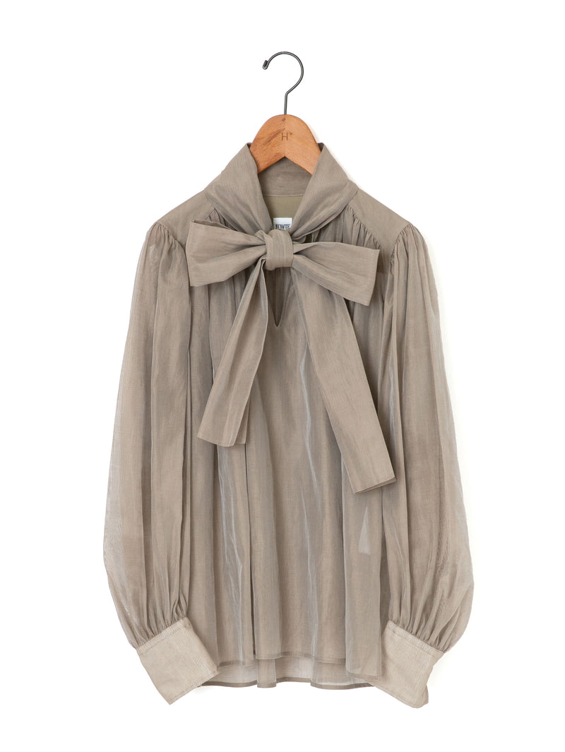 BOWTE | コットンシルクボウタイブラウス – H+HELIOTROPE