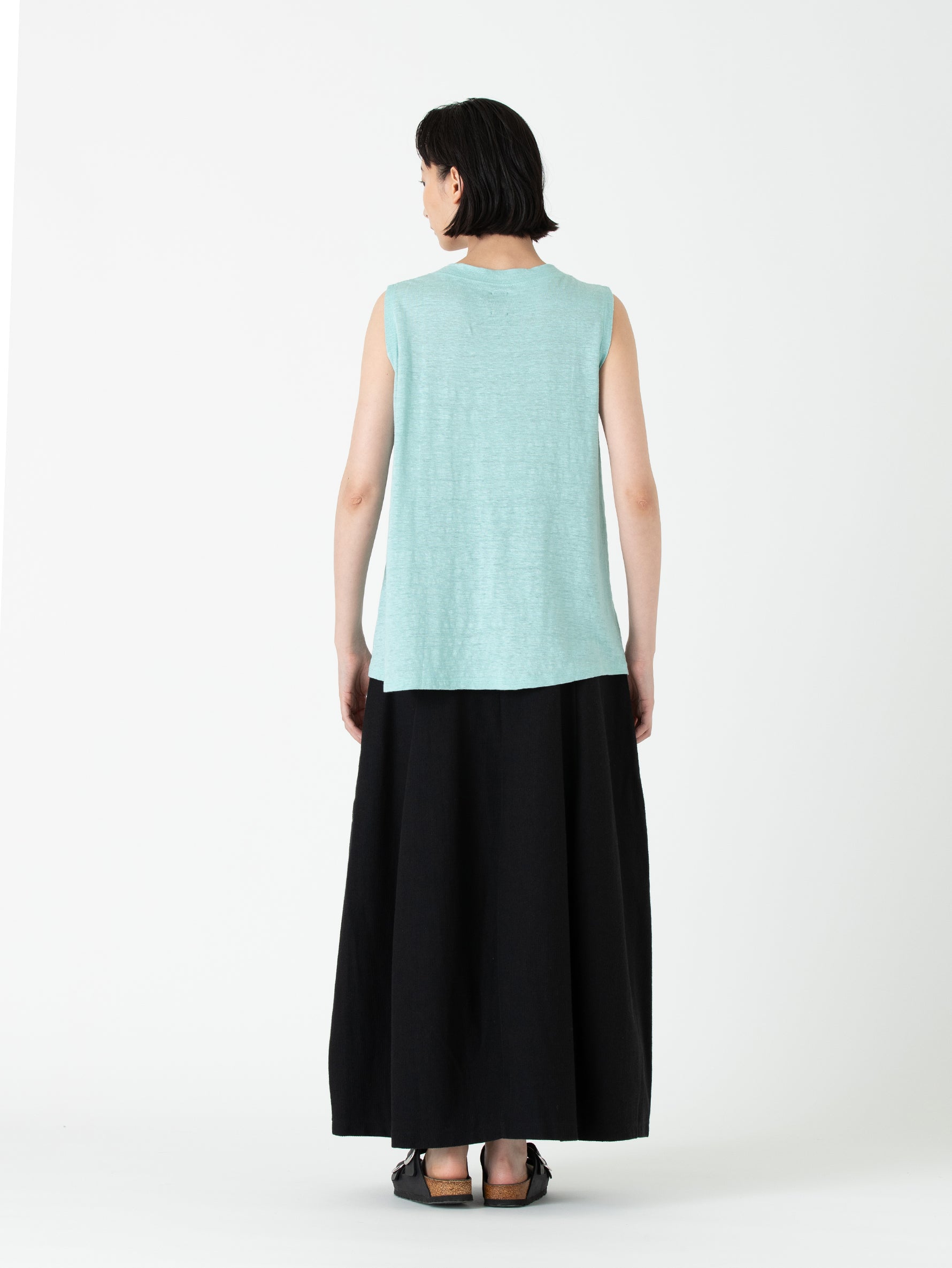 BATONER | WASHED LINEN A-LINE NO SLEEVE BN-24SL-062