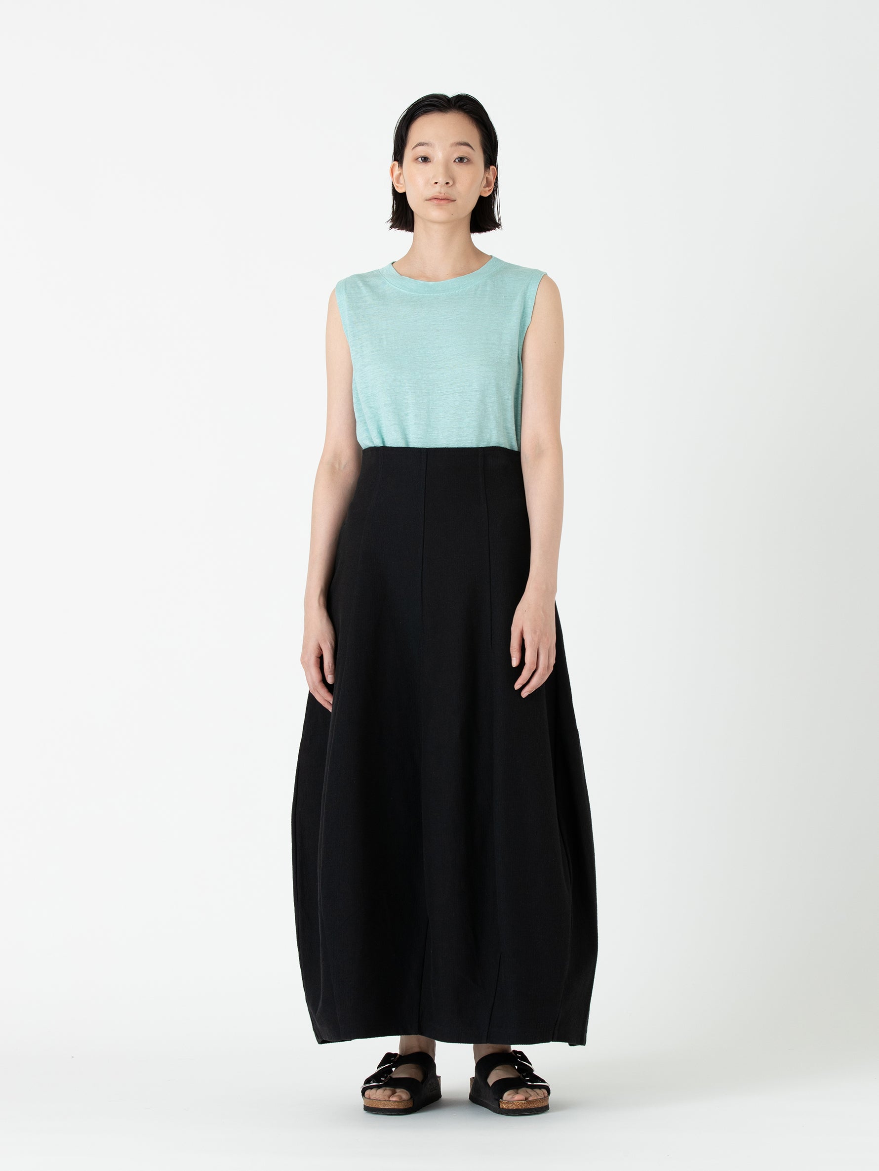 BATONER | WASHED LINEN A-LINE NO SLEEVE BN-24SL-062