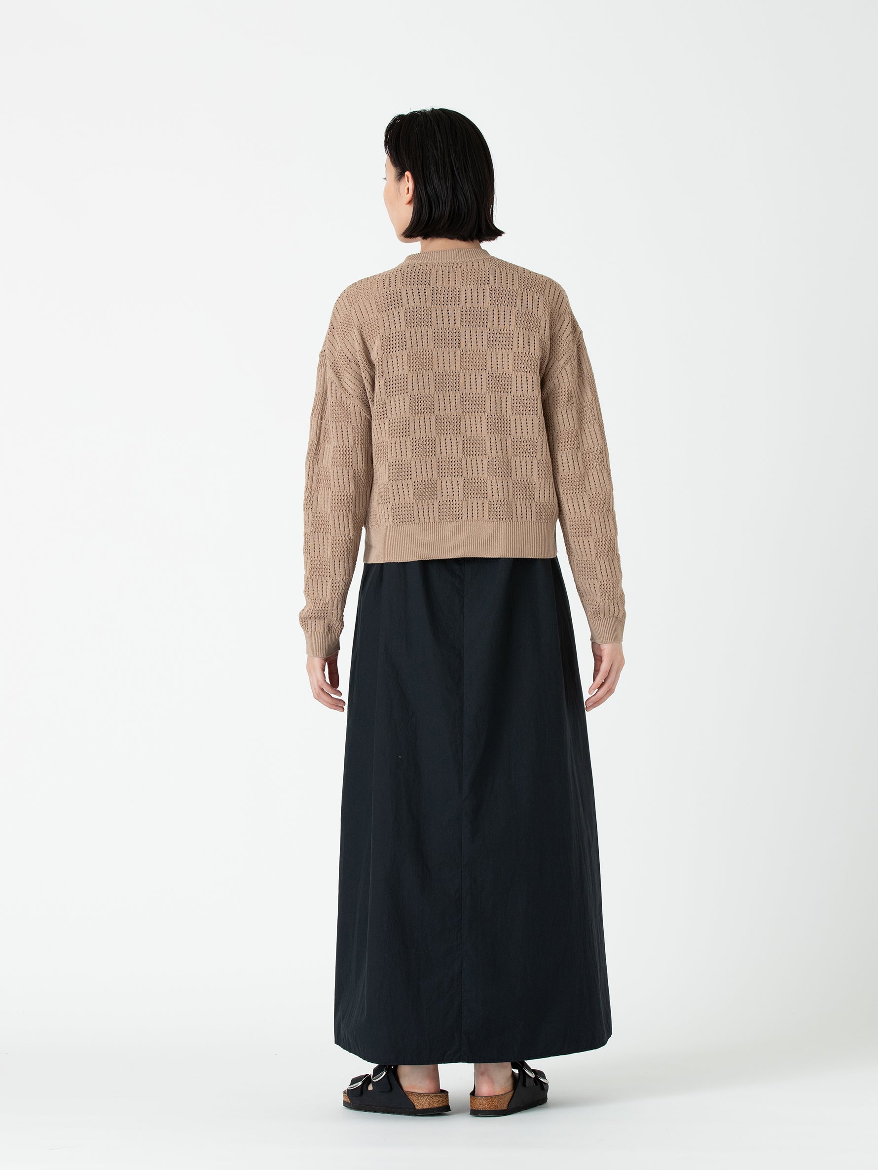 BATONER | WOODPULP SUMMER KNIT CREW NECK CARDIGAN BN-24SL-033