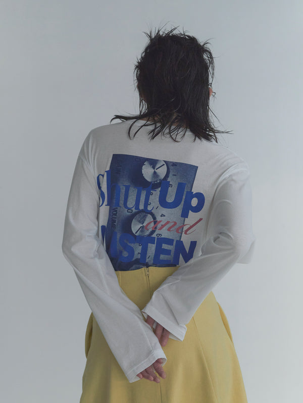 TanC TOKYO | SHUT UP AND LISTENプリントロングスリーブTシャツ