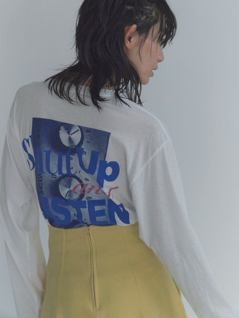 TanC TOKYO | SHUT UP AND LISTENプリントロングスリーブTシャツ