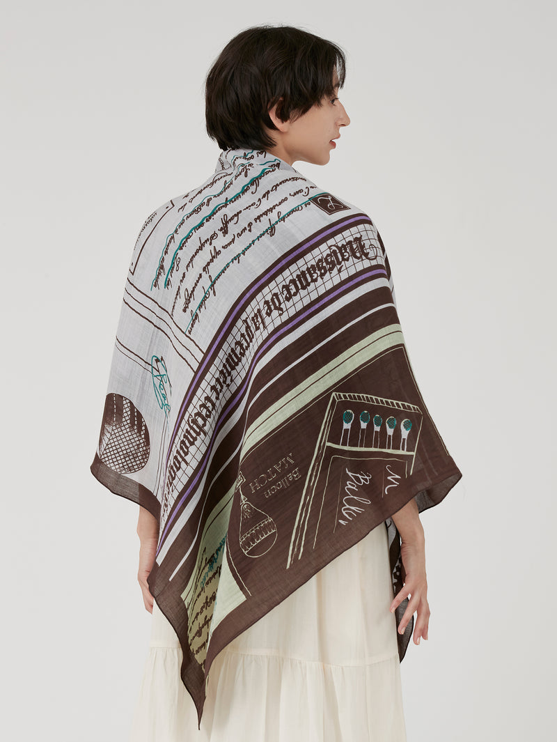 manipuri | ＜コットンシルクストール120＞ニュースペイパー