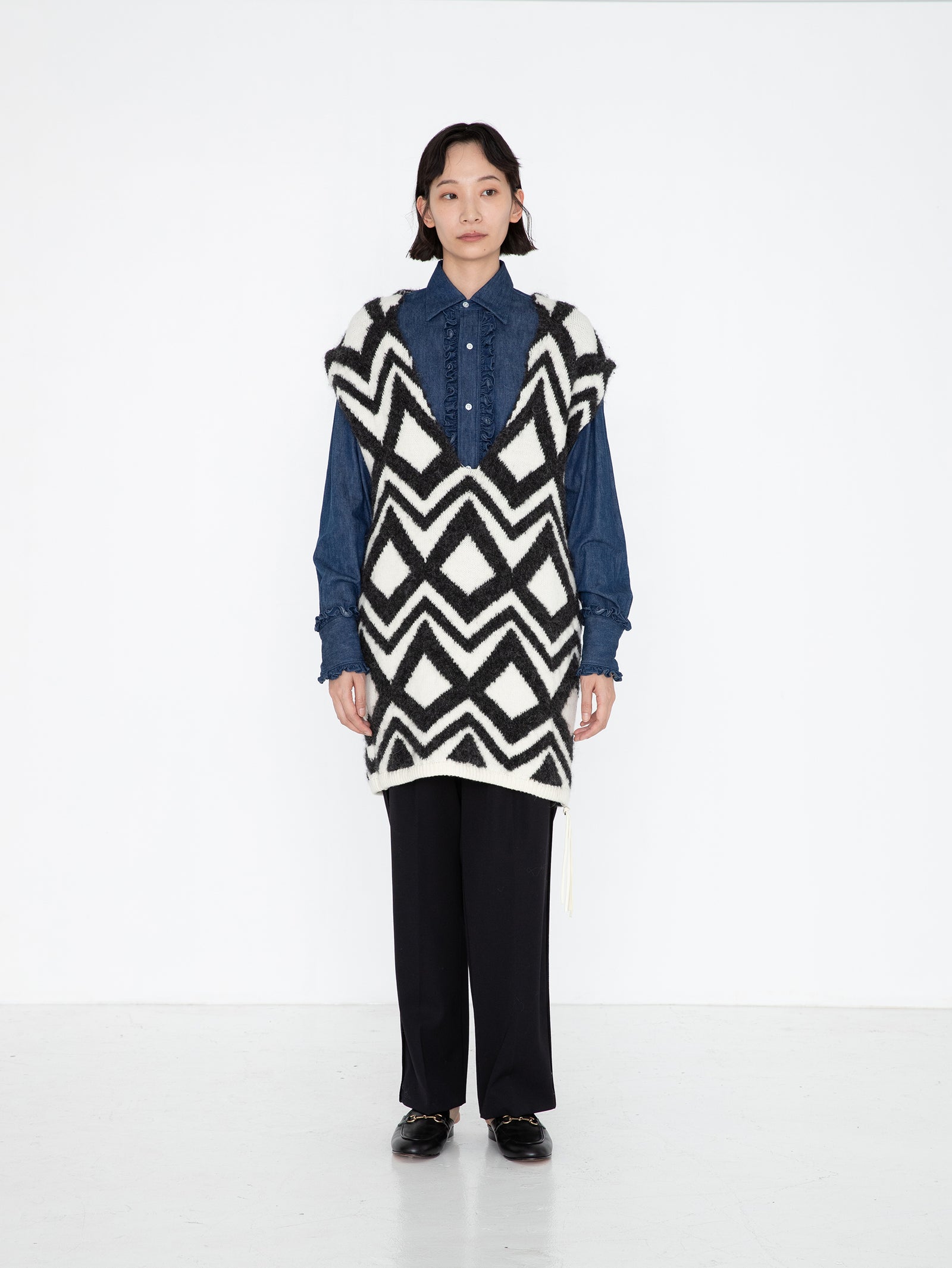 パラスパレス アルパカブークレロングベスト 美しき 